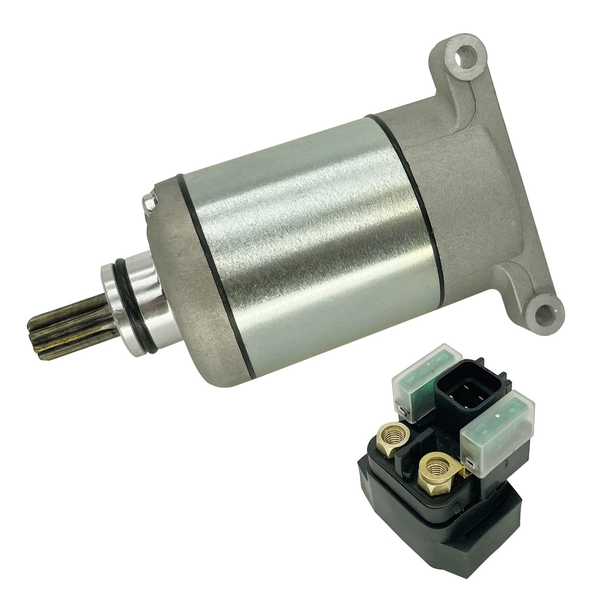 Soarider Starter & Relay For Yamaha Grizzly 550 2009-2014 Grizzly 700 2009-2023 Kodiak 700 2016-2023, 28P-81890-00-00 28P-81890-01-00 19500 410-58036 Smu0512 Sm17 Ya-125N, Grizzly Kodiak 700 Starter