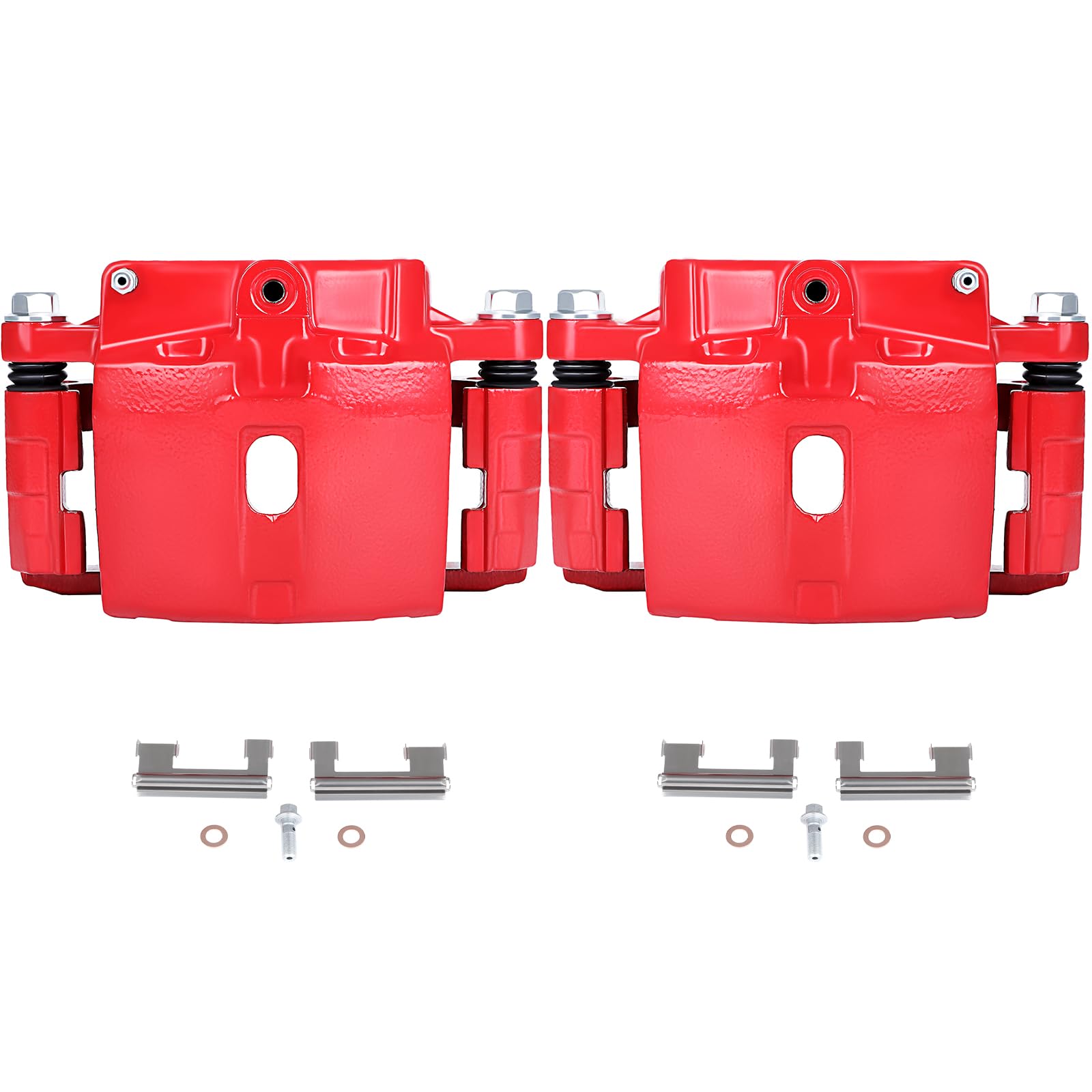 Scitoo Front Left+Right Brake Calipers With Bracket 18-B4728 18-B4729 Red Compatible For Cadillac 2002-2006 For Chevrolet 1999-2