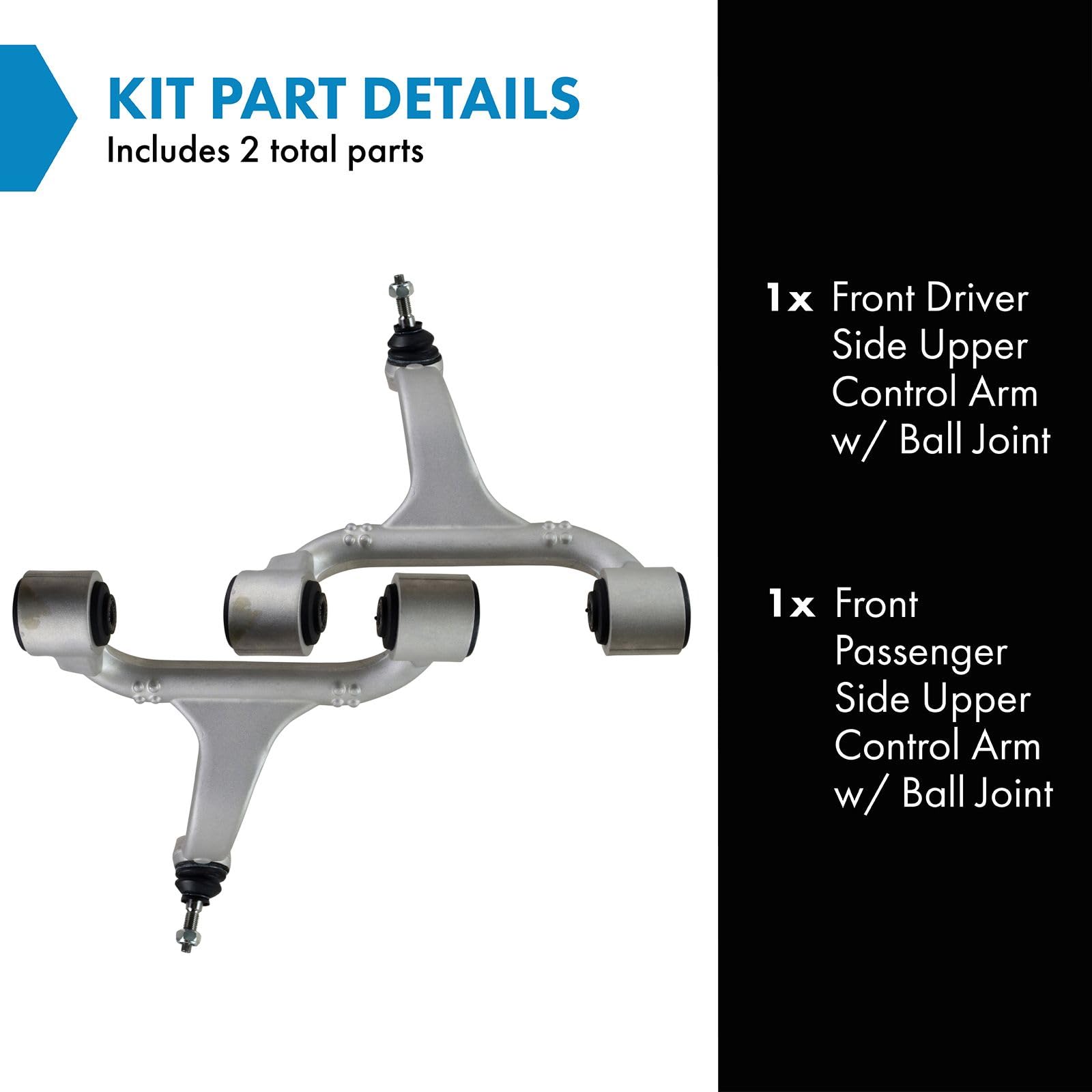 Trq Front Upper Control Arm With Ball Joint Set Compatible With 1998-2003 Mercedes-Benz Ml320 2003-2005 Ml350 1999-2001 Ml430 20