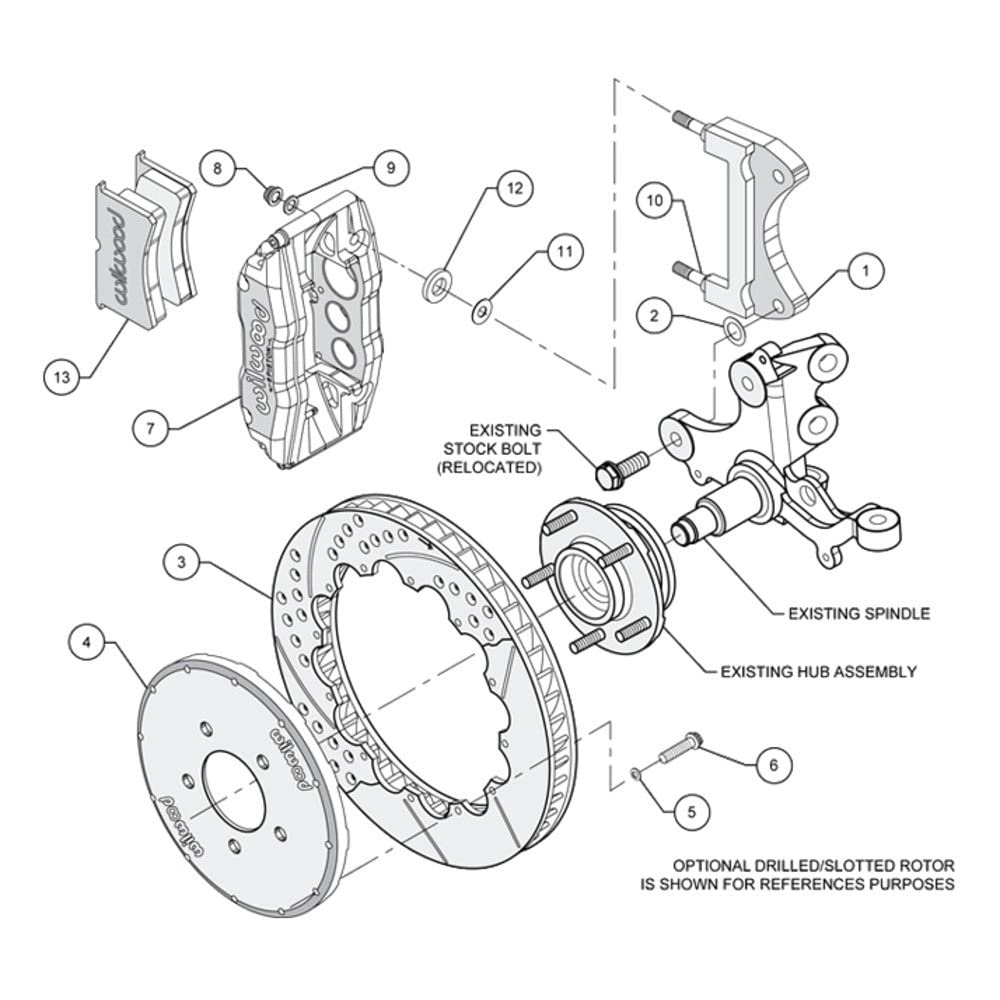 Fnsl6R Front Hat Kit,14.00'', Drilled