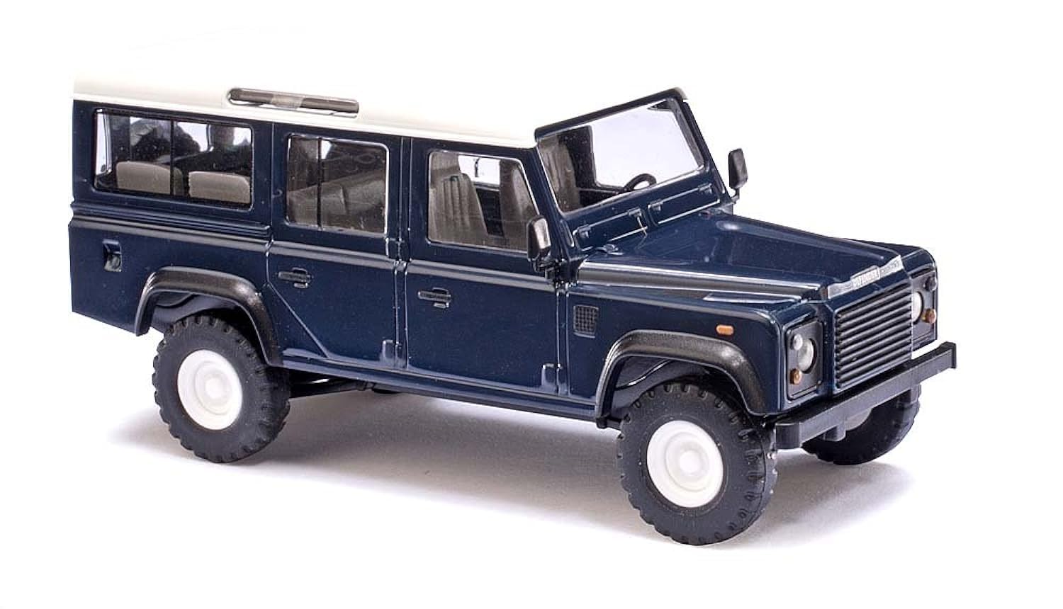 Busch 50302 Land Rover Defender Blue HO Scale Model Vehicle, Black
