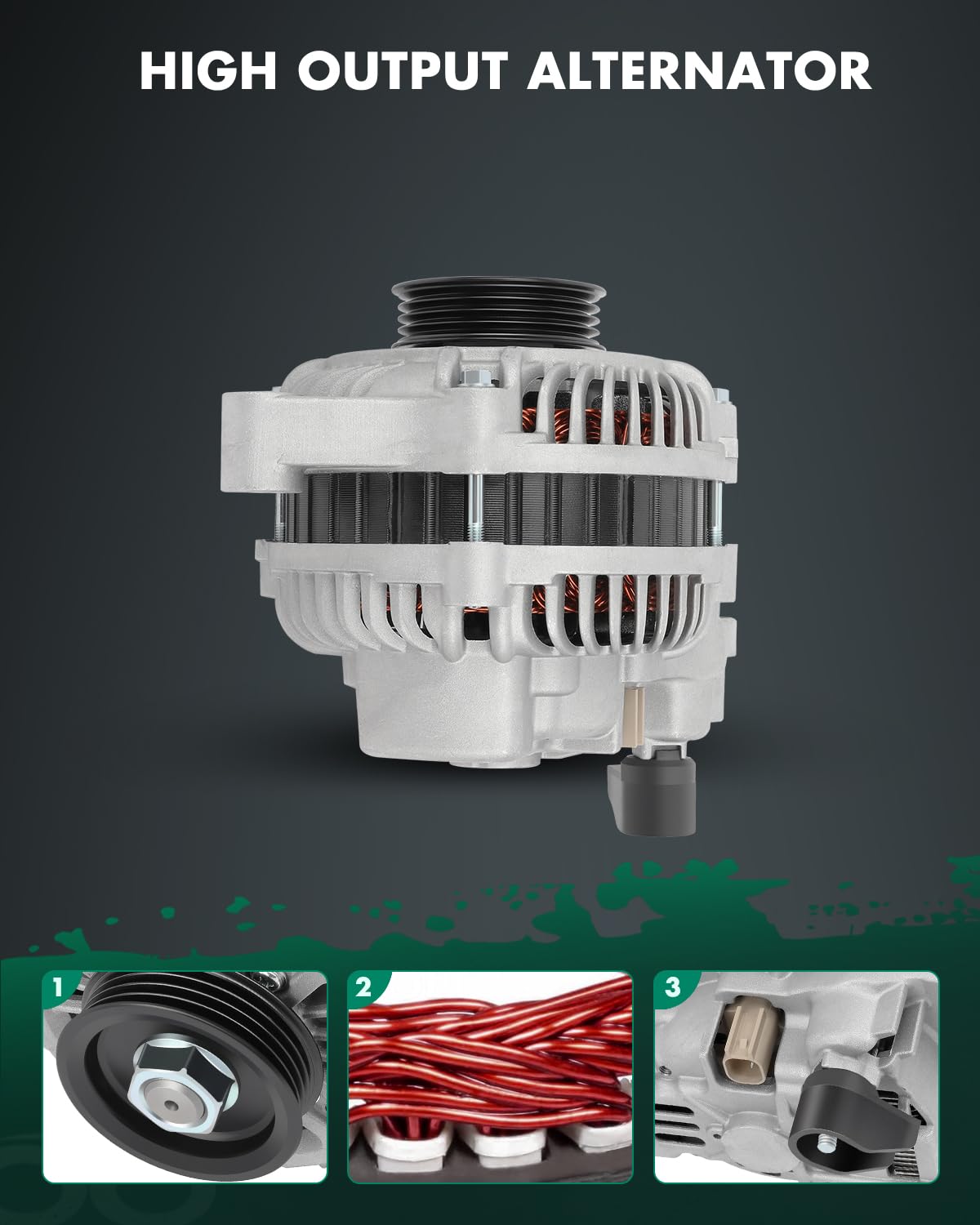 SCITOO Alternator Fits for Chrysler for PT Cruiser L4 2.4L without Turbo 06 07 08 09 10 2006-2010 - 12V 100Amp CW 4-Groove Pulle