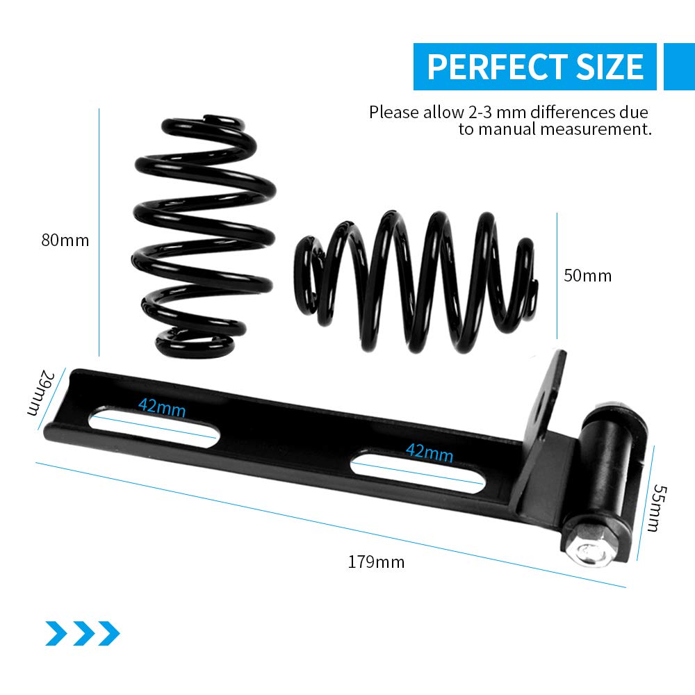 Black Solo Seat Springs 3' For Harley & Custom Satin Black Barrel Springs