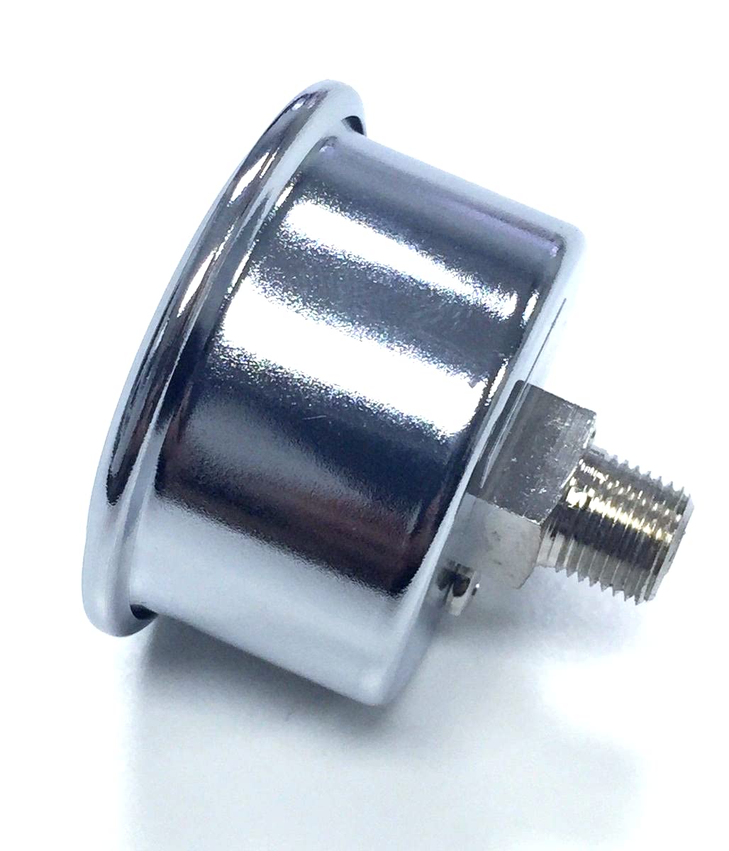 0-15 Psi Fuel Pressure Gauge, 1.5'' Black Face, Chrome Trim