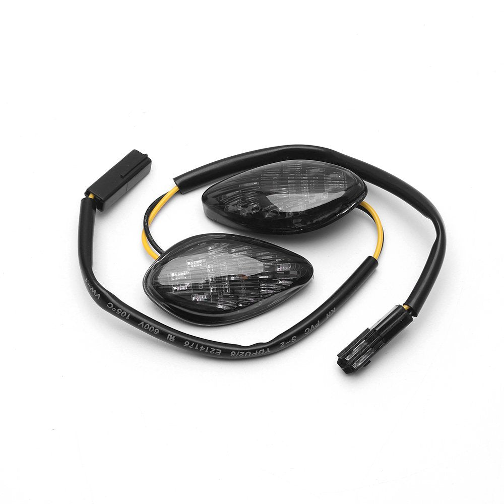 Husuku Led Front Flush Mount Turn Signal Light Brake Blinker Indicator Market Lamp For Honda Grom 2014-2019 -Smoke Lens (Pack Of 2) (Transparent Len)