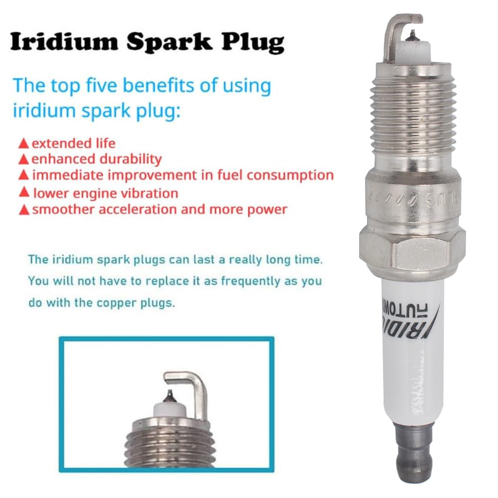 Autowxjq Iridium Spark Plug 8pcs Replace 3951 TR55 Compatible with Chevrolet Silverado 1500 GMC Cadillac Escalade Buick Ford F-1