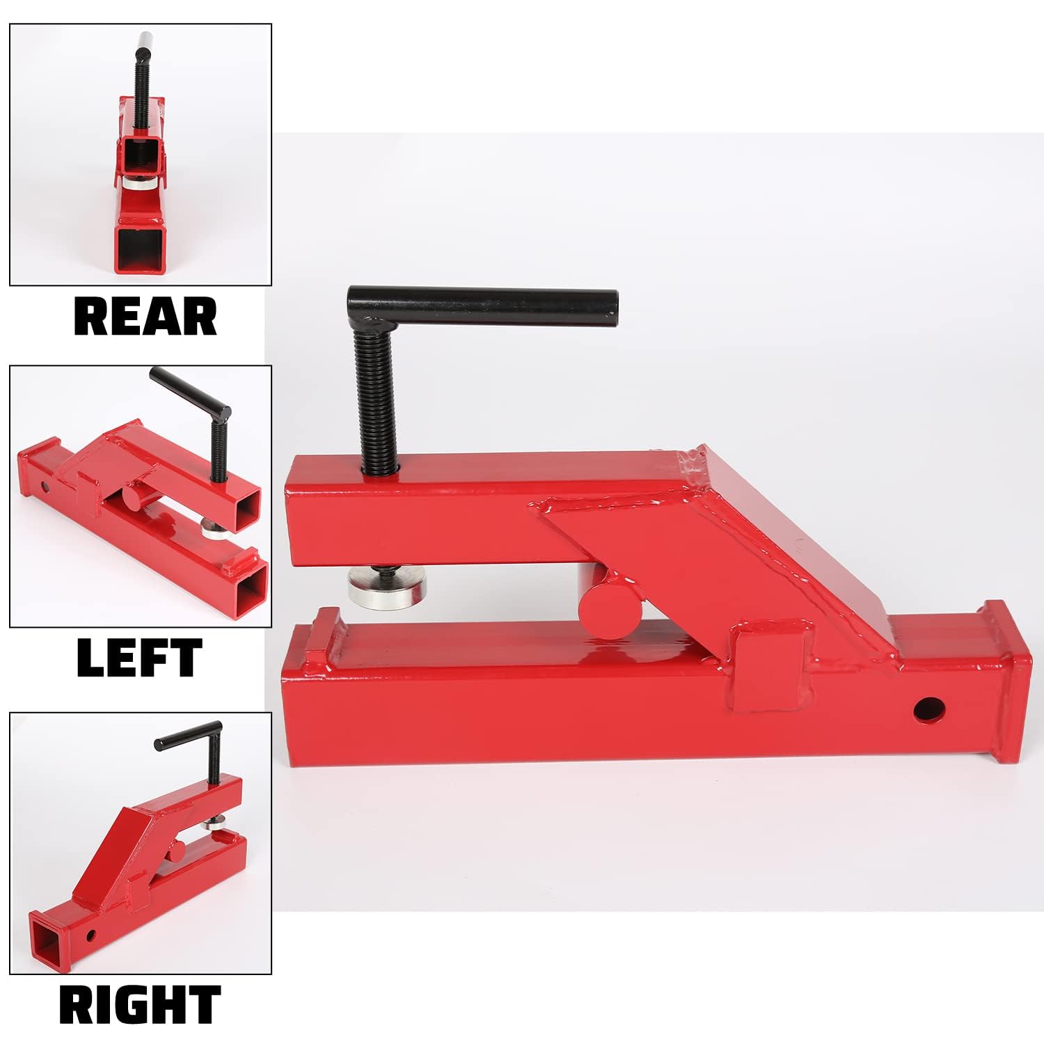 ECOTRIC Clamp On Trailer Hitch 2' Ball Mount Receiver Adapter Bucket Trailer Hitch Competible with Deere Bobcat Tractor Bucket Forklift