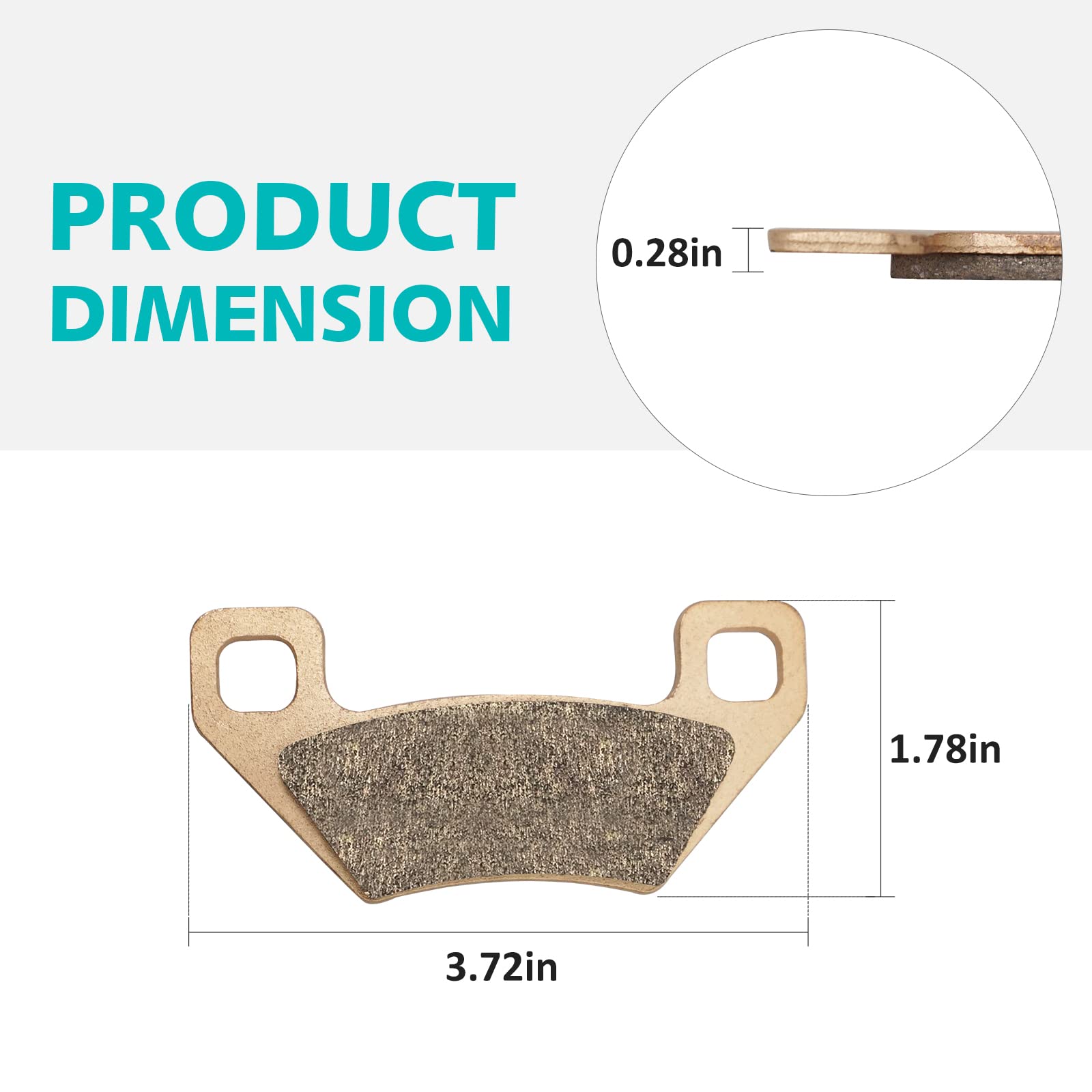 M Mati Sintered Brake Pads For For Honda Fourtrax 300 Rancher 350 Foreman 400 450 Rubicon 500 Rincon 650 Trx 300 350 400 450 500 650 Front Rear Brake Pads (2 Set)