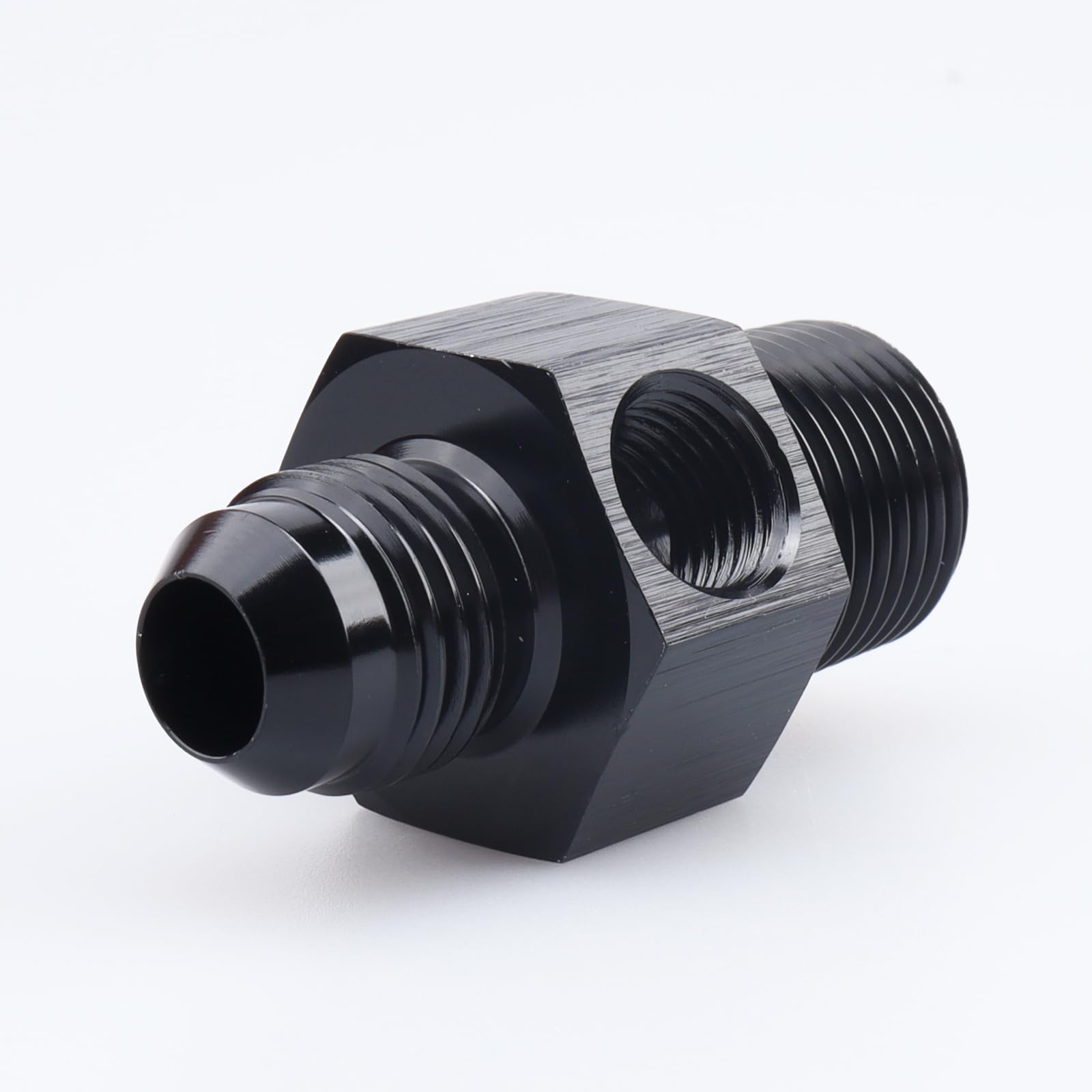 AC PERFORMANCE Aluminum -6 AN Male to 3/8'' NPT Thread with 1/8'' NPT Sensor Gauge/Gage Port Fitting Pressure Take Off Adaptors,