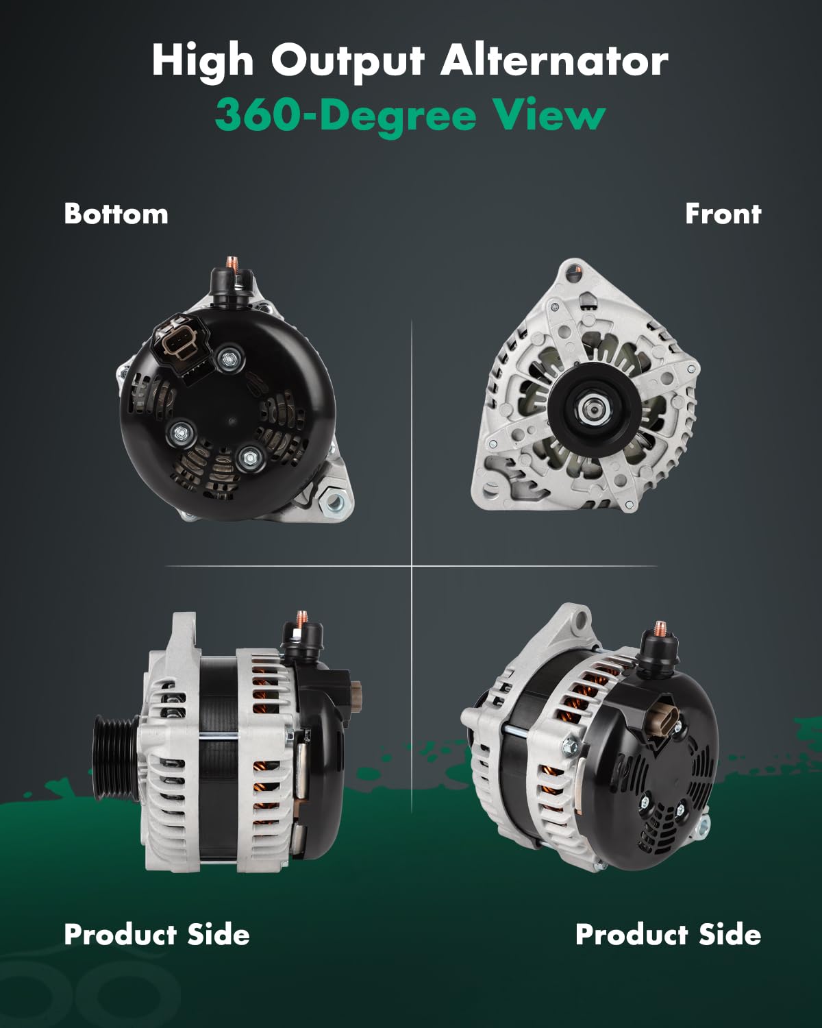 SCITOO Alternator Fits for Ford for F-150 for F150 2011 2012 2013 2014 V8 5.0L - 12V 220Amp CW S6 Pulley Class, Replace OE 11532