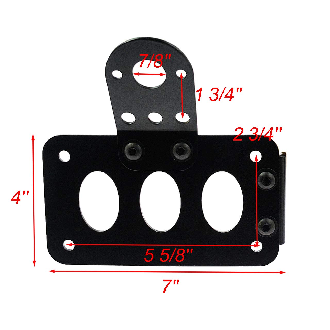 HDBUBALUS Motorcycle License Plate Holder License Bracket Horizontal Vertical Axle or Shock Mount Fit for Harley Bobber Chopper