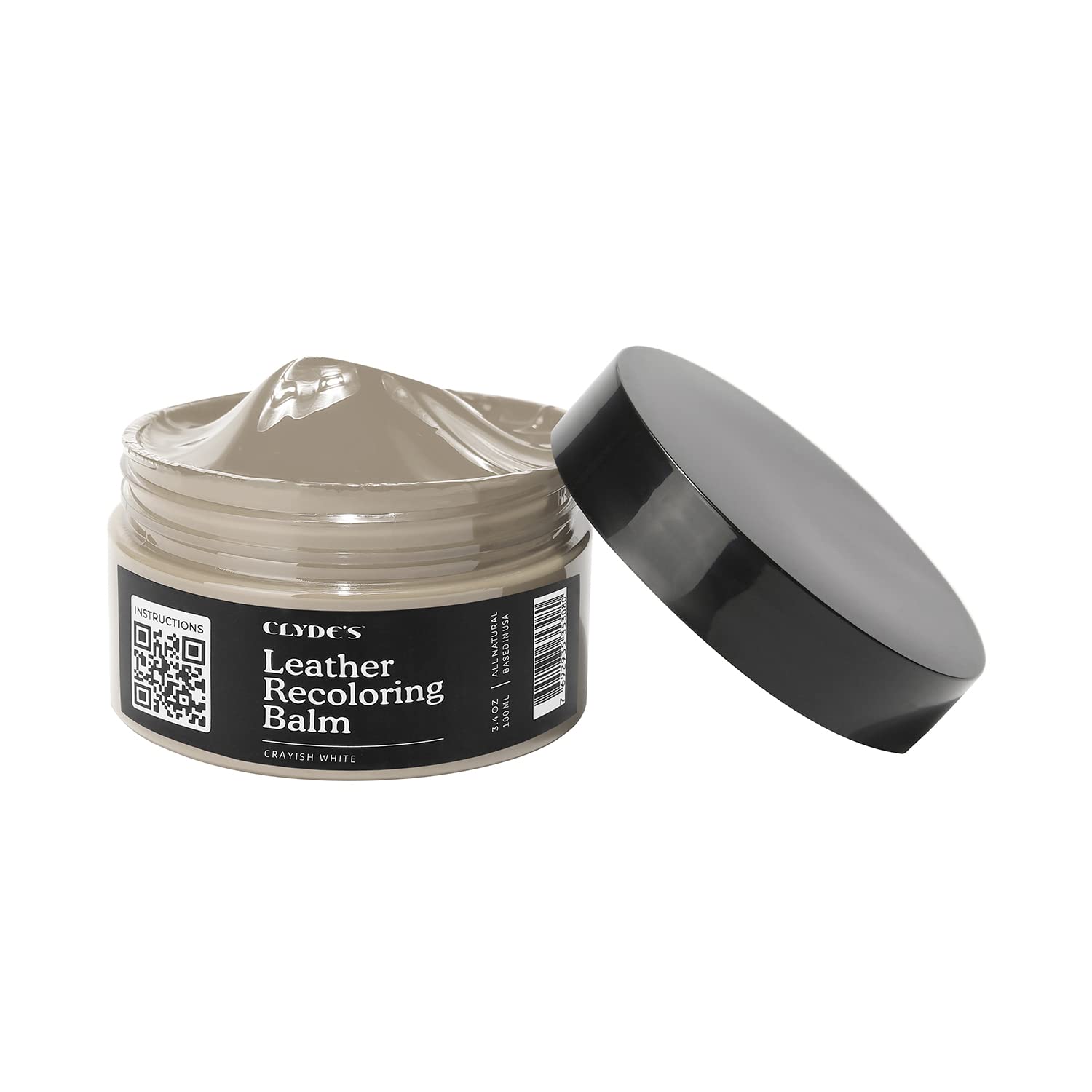 Clyde'S Recoloring Balm | Non-Toxic Material Dye & Restorer For Furniture, Car Seats, & More | 23 Colors (Grayish White, 100Ml)