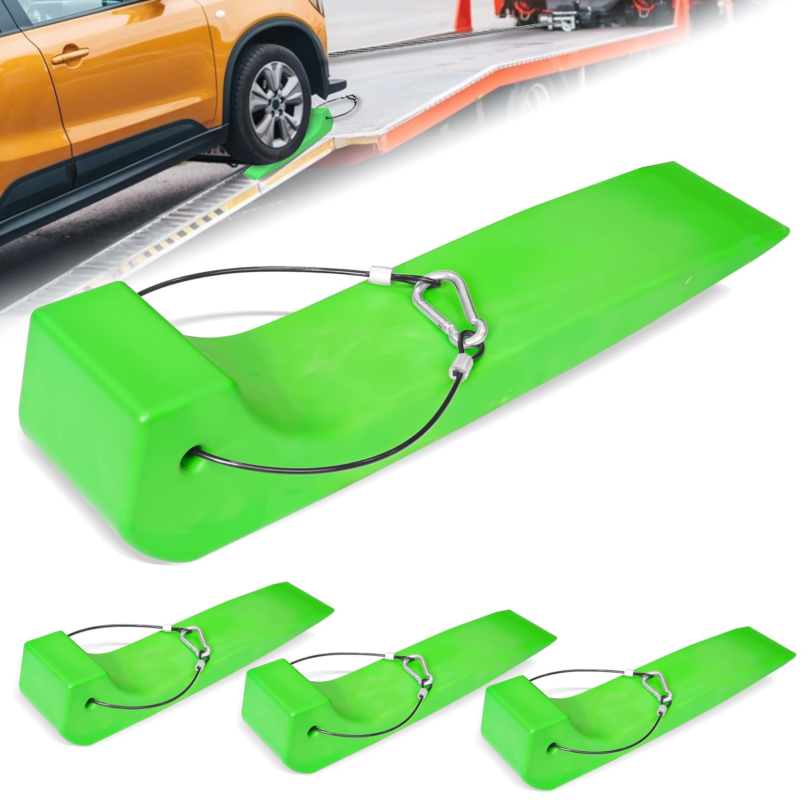 YATOINTO Tire Skates 4 Pack - Heavy Duty Interlocking Trailer Skids for Car Haulers, Flat Beds, Wreckers, and Rollback Carriers 