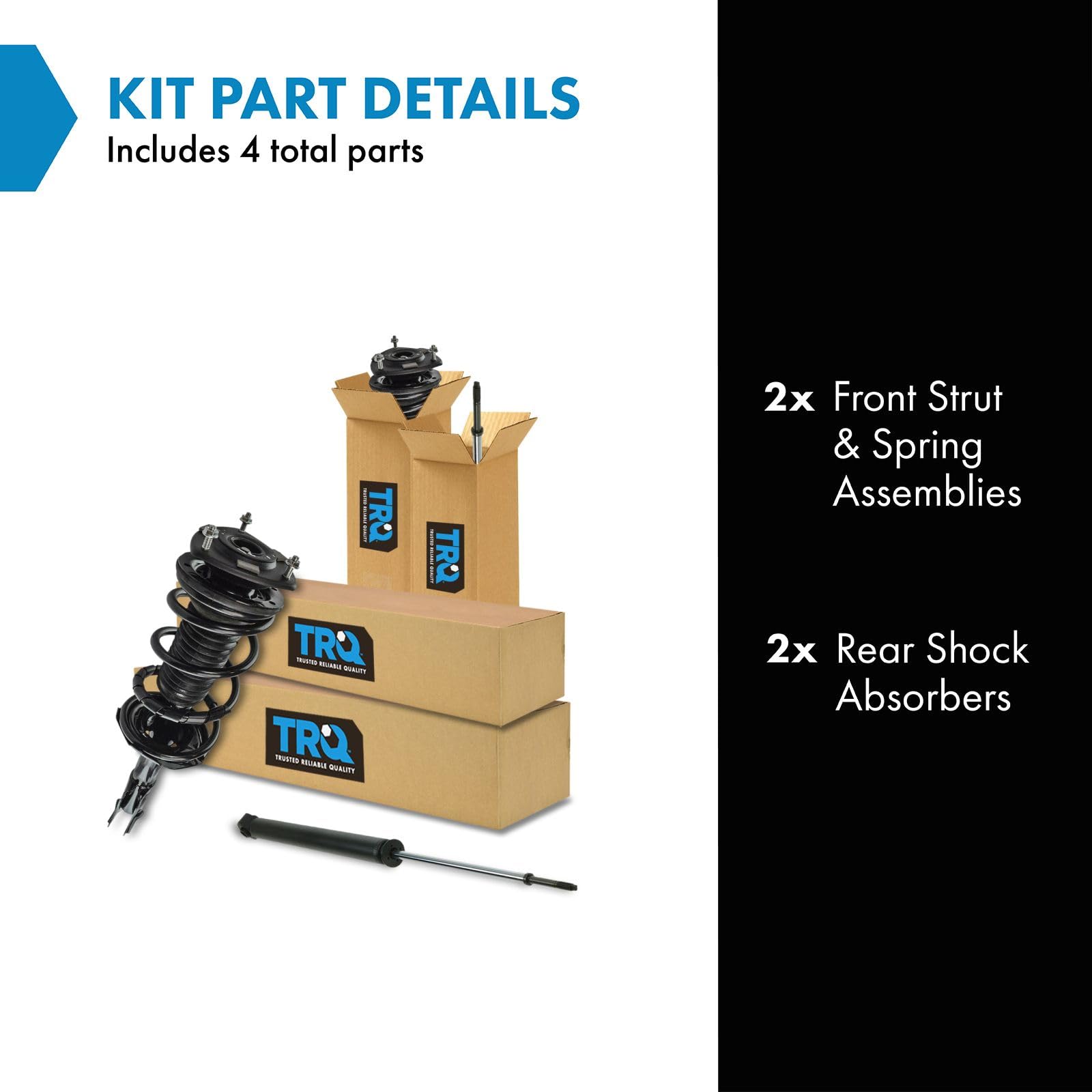 Trq Front And Rear Complete Strut Assembly & Shock Absorber Kit Complete Strut & Coil Spring Assembly Compatible With 2004-2006