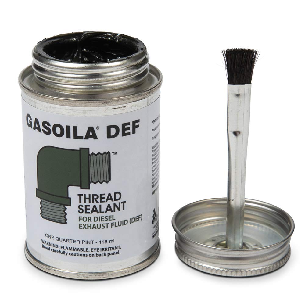 Gasoila DE04 DEF Diesel Exhaust Thread Sealant, 1/4 Pint with Brush – High-Performance Sealing for Diesel Exhaust Fluid Systems, withstanding -50°F to 450°F; Resistant to Chemicals, Acids & Alkalis