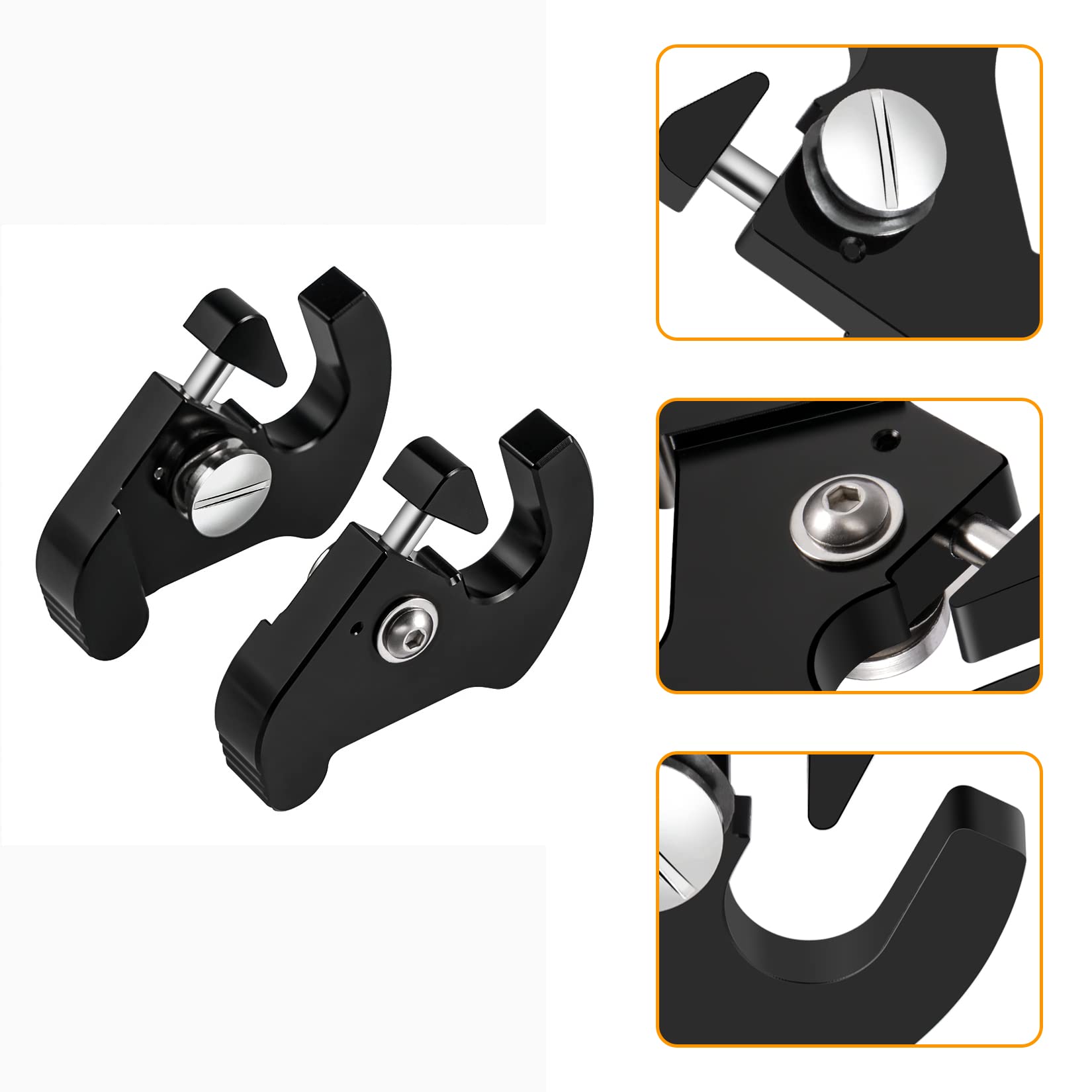 PBYMT Black Detachable Mounting Luggage Rack Latch Clips Compatible for Harley Davidson Softail Sportster Touring Street Glide R
