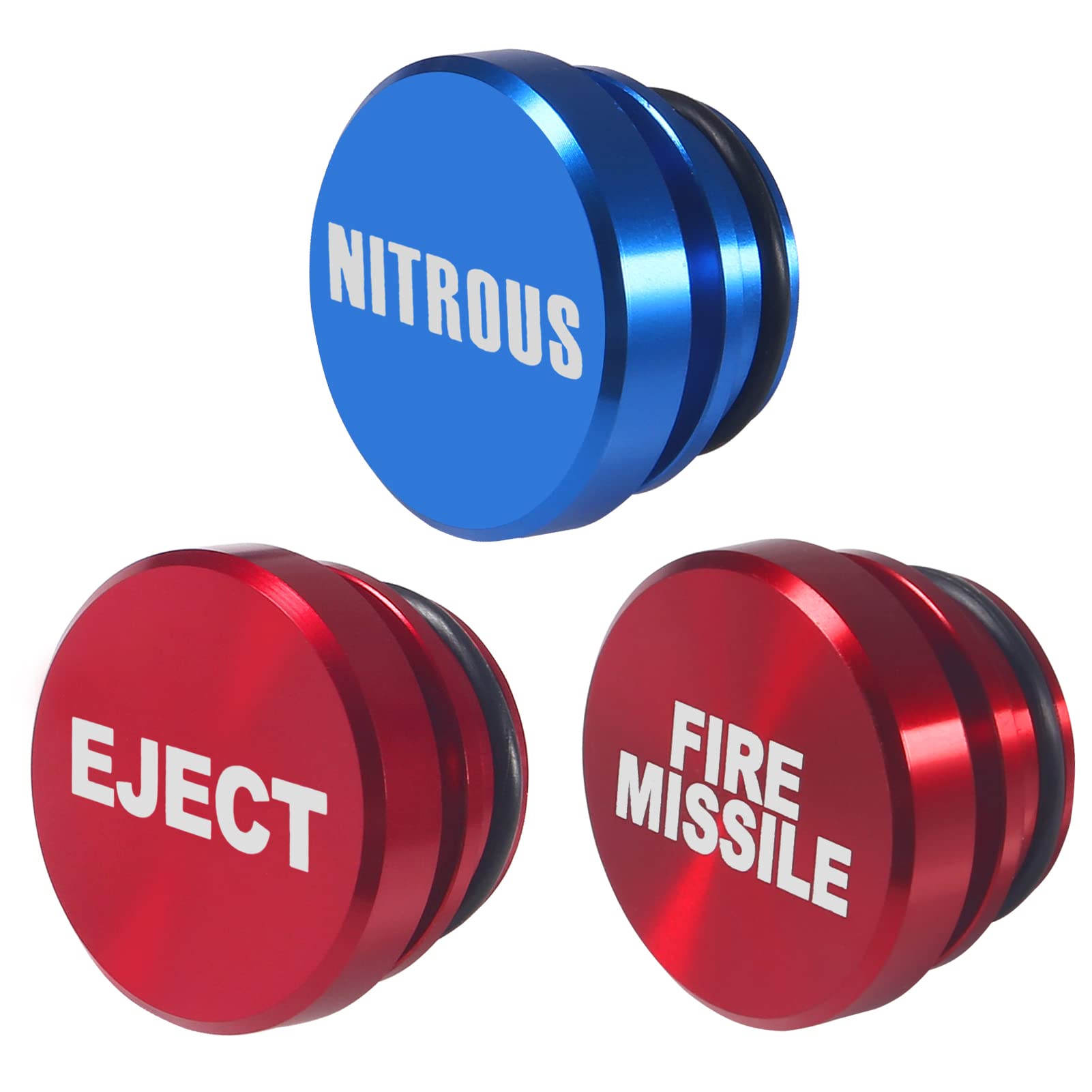 Dweii 3 Pieces Aluminum Dustproof Plug Billet Button Plugs, Standard 12-Volt Replacement Accessories, Car Novelty Button Lighter