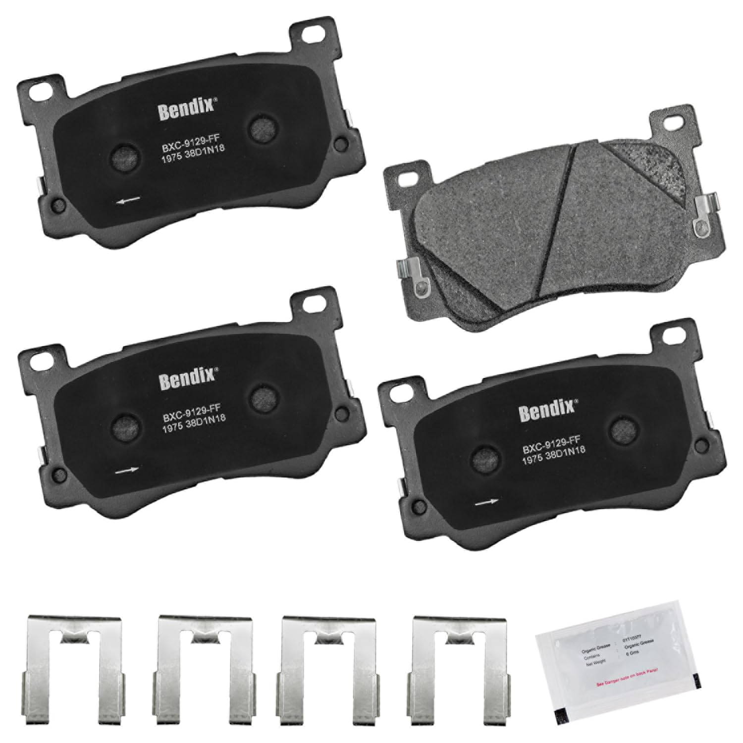 Bendix Priority1 Cfc1975 Ceramic Front Brake Pads For Genesis G90 2019-2017, Kia K900 2020-2019