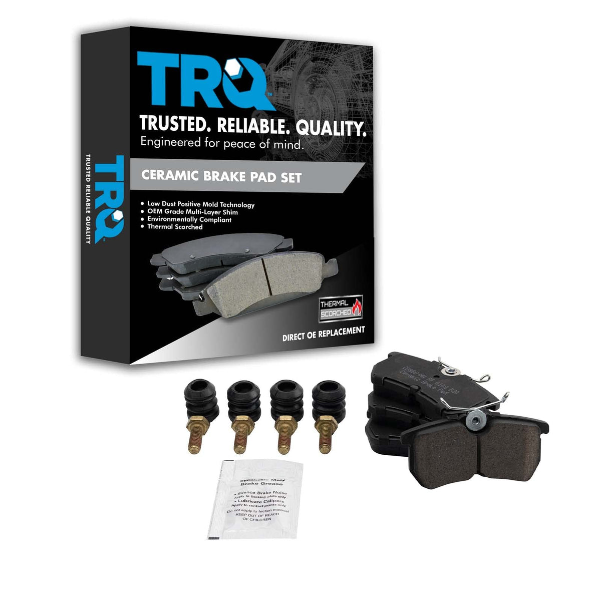 TRQ Rear Brake Pads Ceramic Compatible with 2014-2019 Ford Fiesta 2001-2007 Focus
