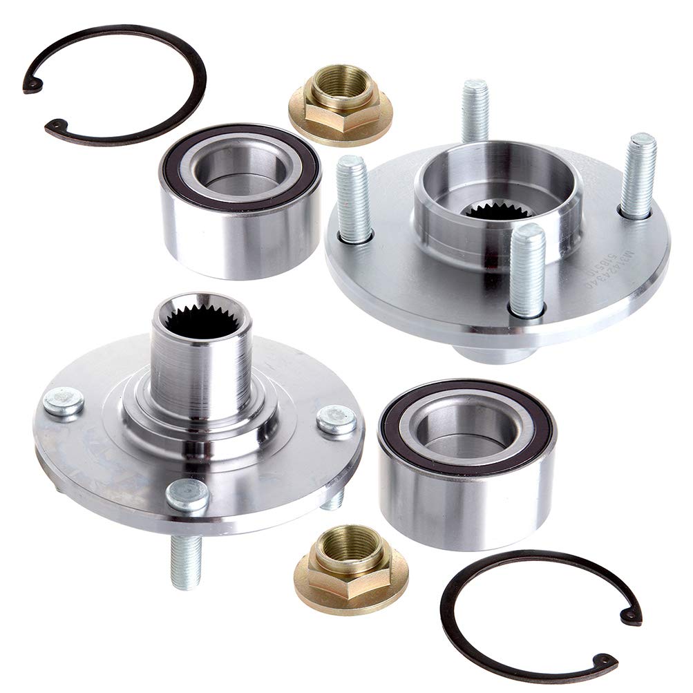 ECCPP New Wheel Bearing Assemblies fits For Ford Focus 00 01 02 03 04 05 06 07 08 09 10 11 4 Lugs w/ABS FWD 518510 x2