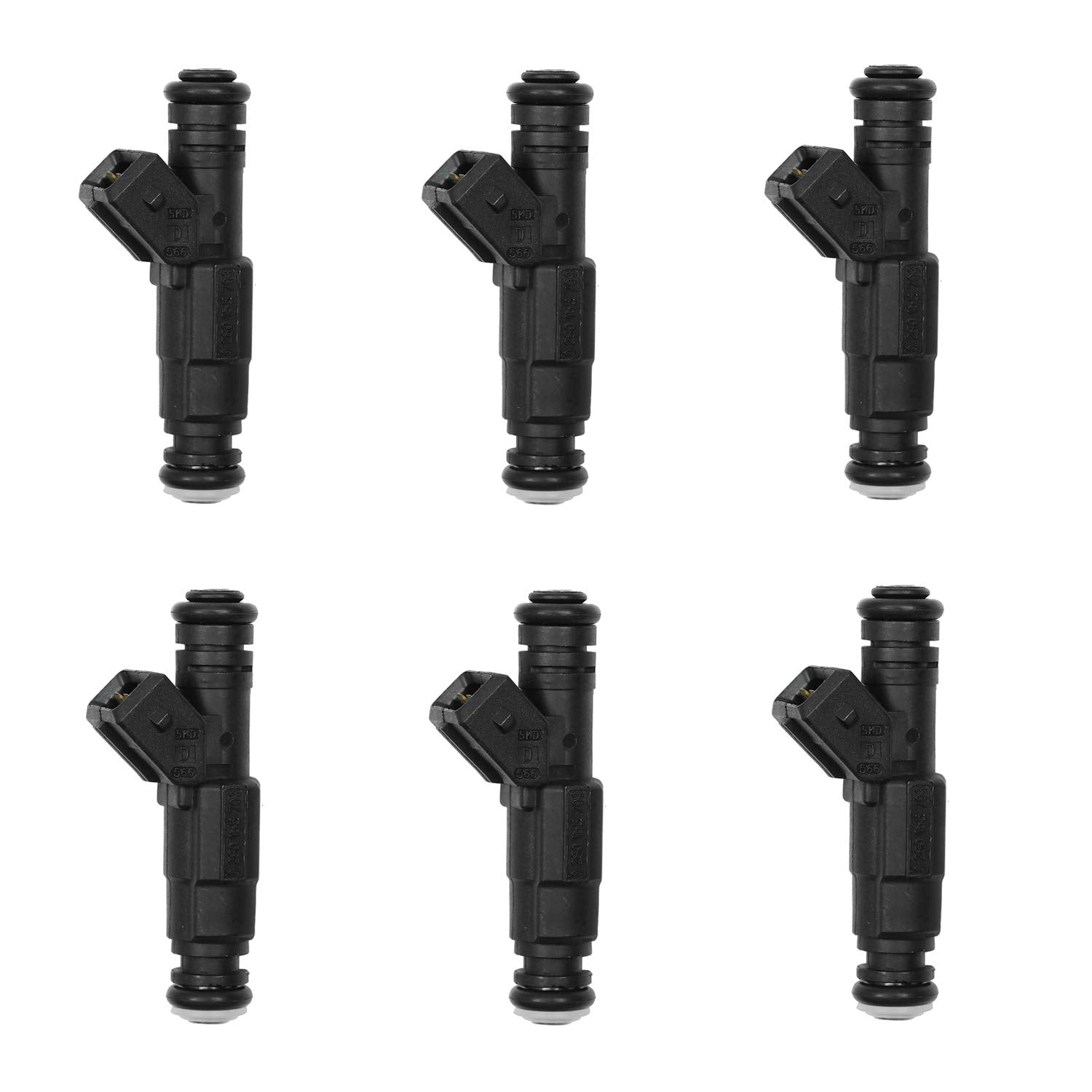 Fuel Injector 4 Holes 6Pcs | For 1987-1998 Jeep Wrangler Cherokee Grand Cherokee Comanche 4.0 | Replace# 0280155703, 0280155710,