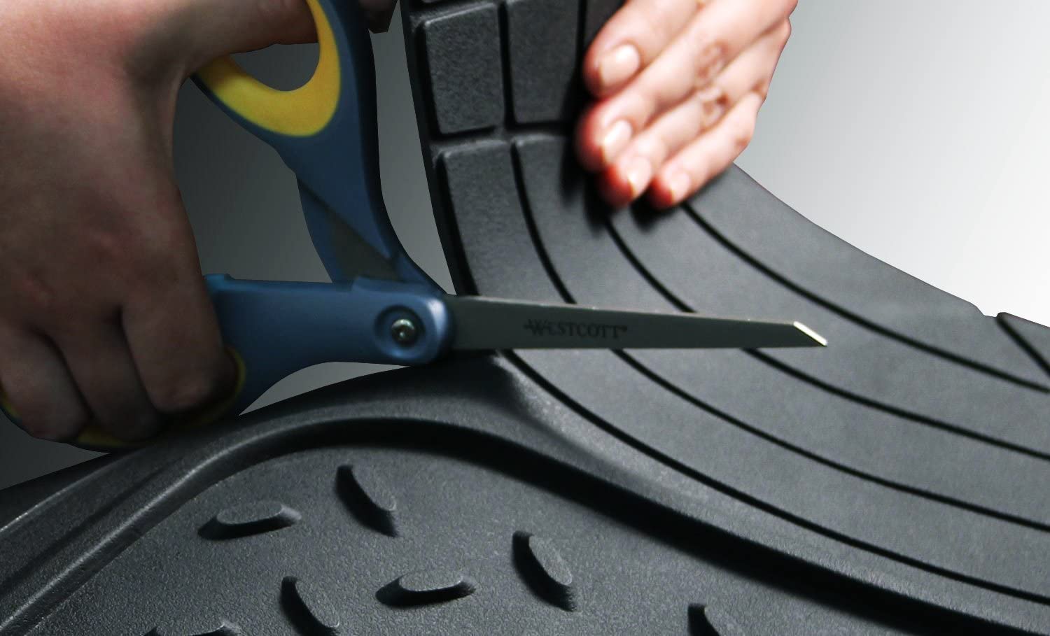 Pic Auto Heavy Duty Rubber Trunk Cargo Liner Floor Mats, Trimmable To Fit For Car, Suv, Van, Trucks (Large, Black)