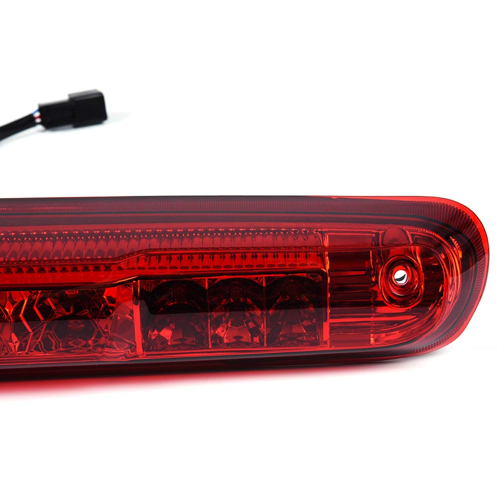 Cheda Third Brake Lights, Compatible With 2007-2013 Chevy Silverado Gmc Sierra 1500 2500 3500, Red Lens Clear Housing 3D Led Bar