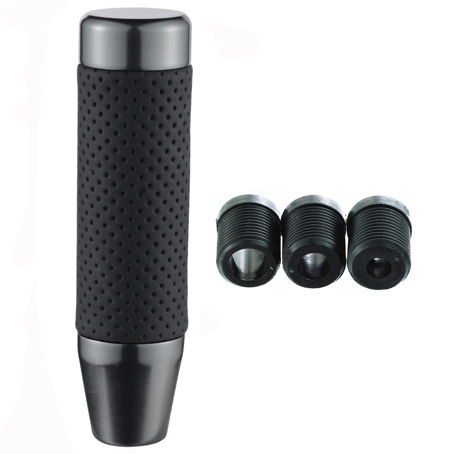 Abfer Weighted Shift Knob Short Stick Gear Shifter Adapter Leather Shift Knobs For Most Automatic Manual Vehicle Trucks,Grey