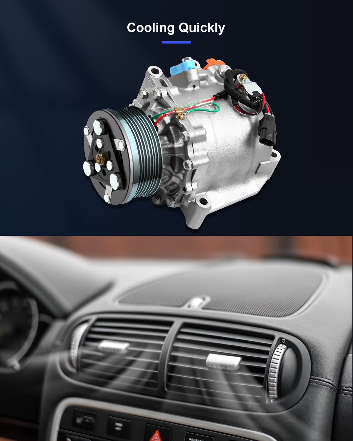 Eccpp Ac Compressor With Clutch 2006-2011 Fit For Honda Civic 1.8L Air Conditioning Compressor Rapid Cooling Trse07