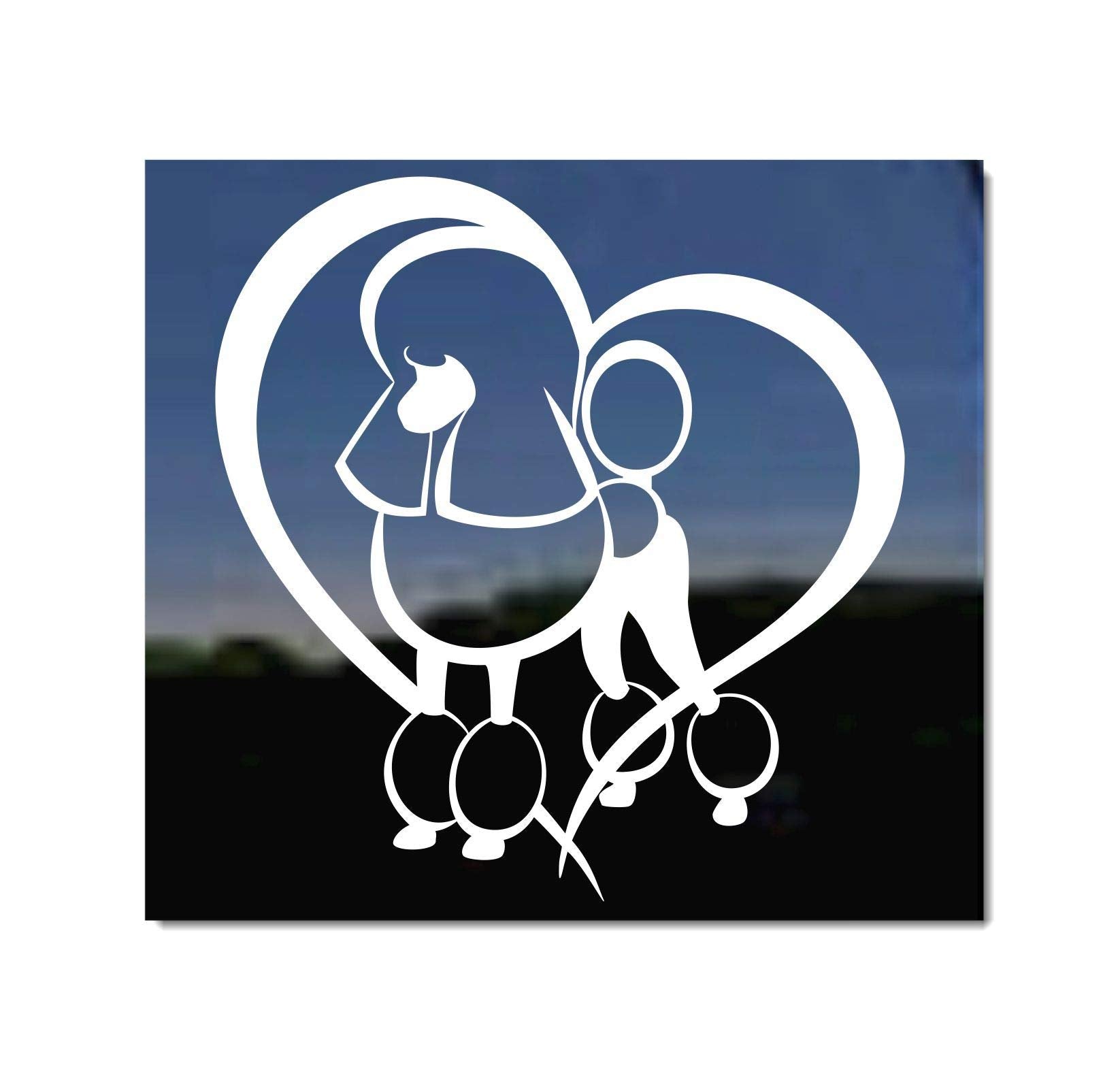 Poodle Love Heart | Continental Standard Poodle Vinyl Dog Decal Window Car Truck Tablet Laptop Sticker
