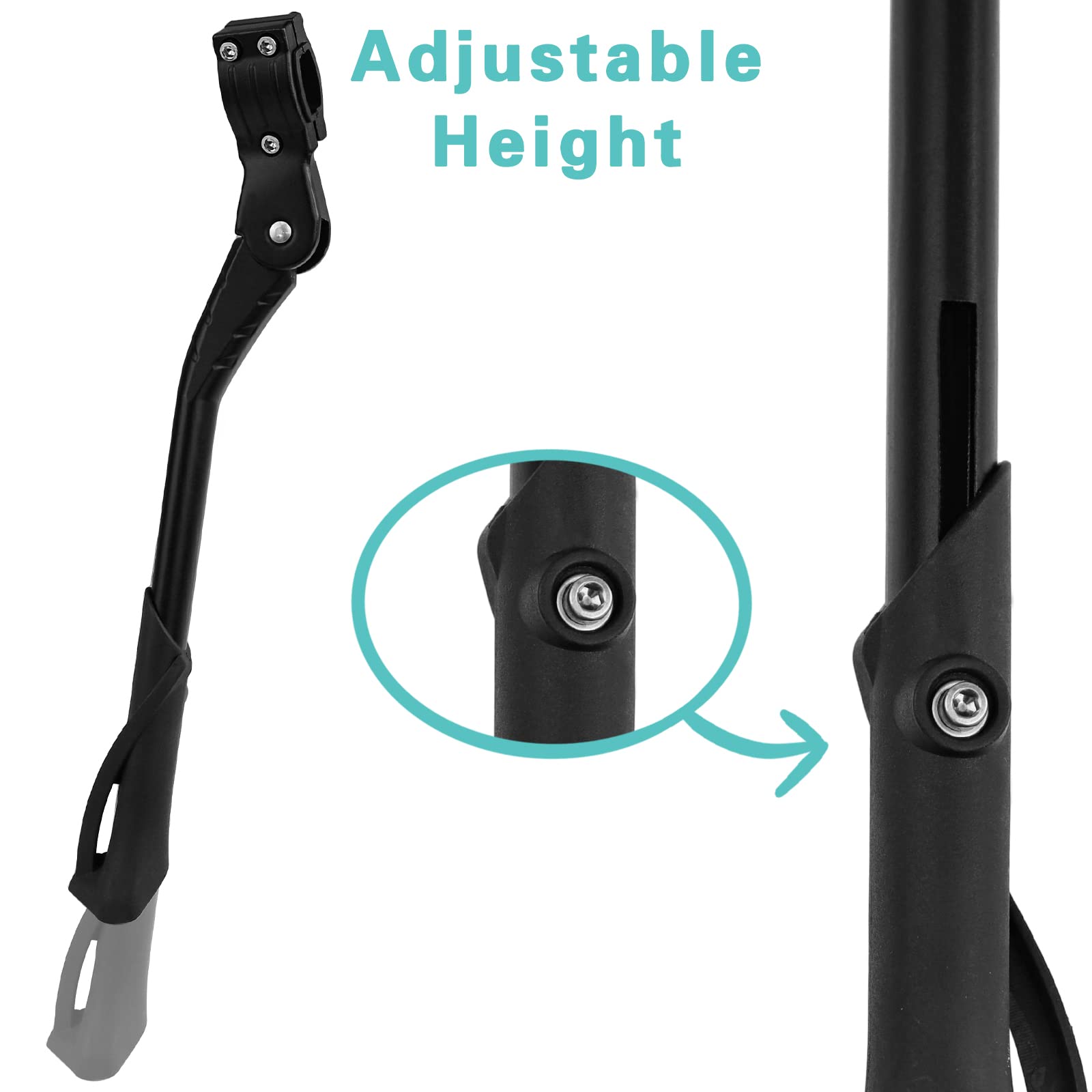 Cyfie Bike Kickstand, Universal Rear Side Bicycle Kickstands For 24 26 27 29 Inch (Black For 24-29 Inch Bike Wheel)