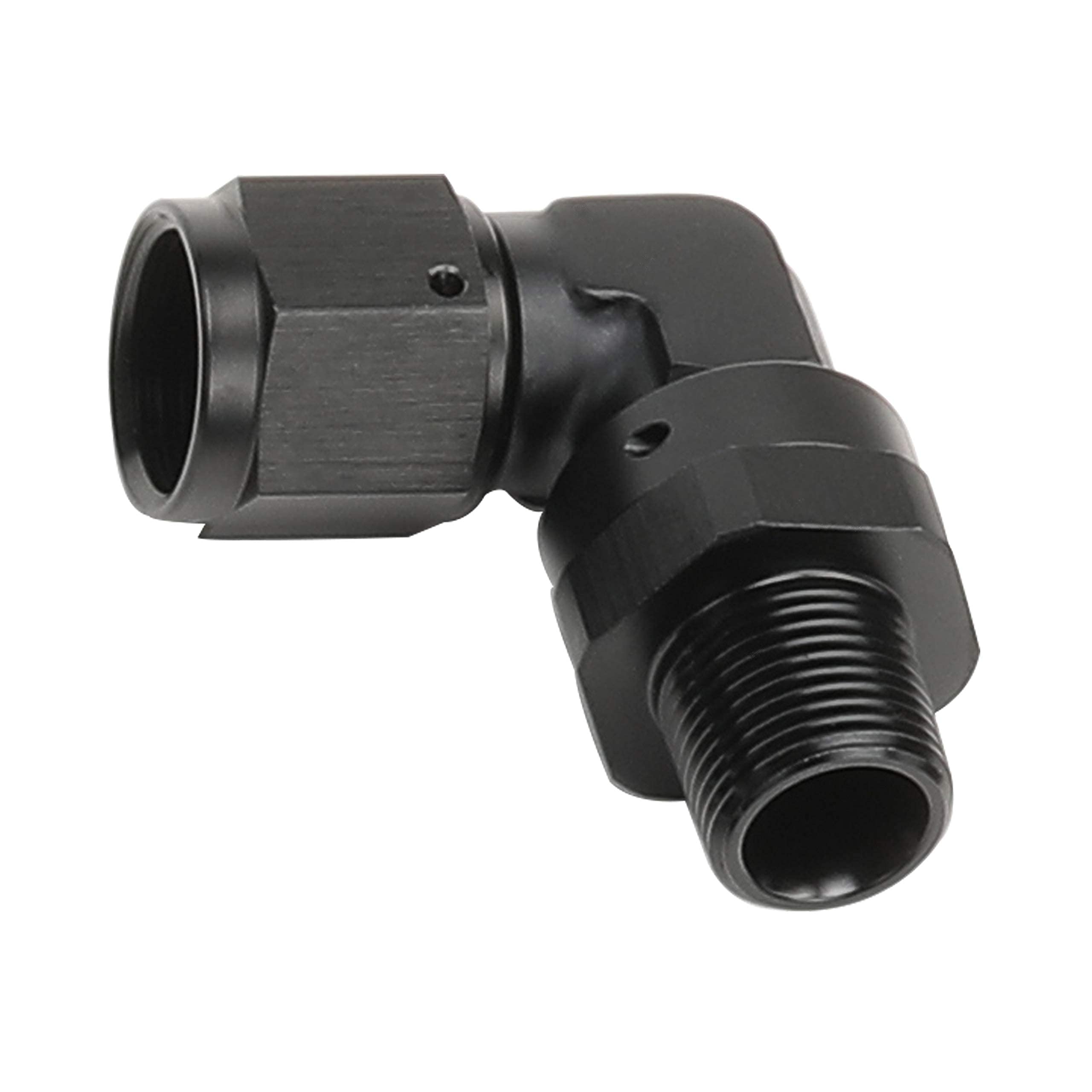 Ac Performance Black Aluminum 90 Degree -4 An Female To 1/8' Npt Male Swivel Adapter Fitting