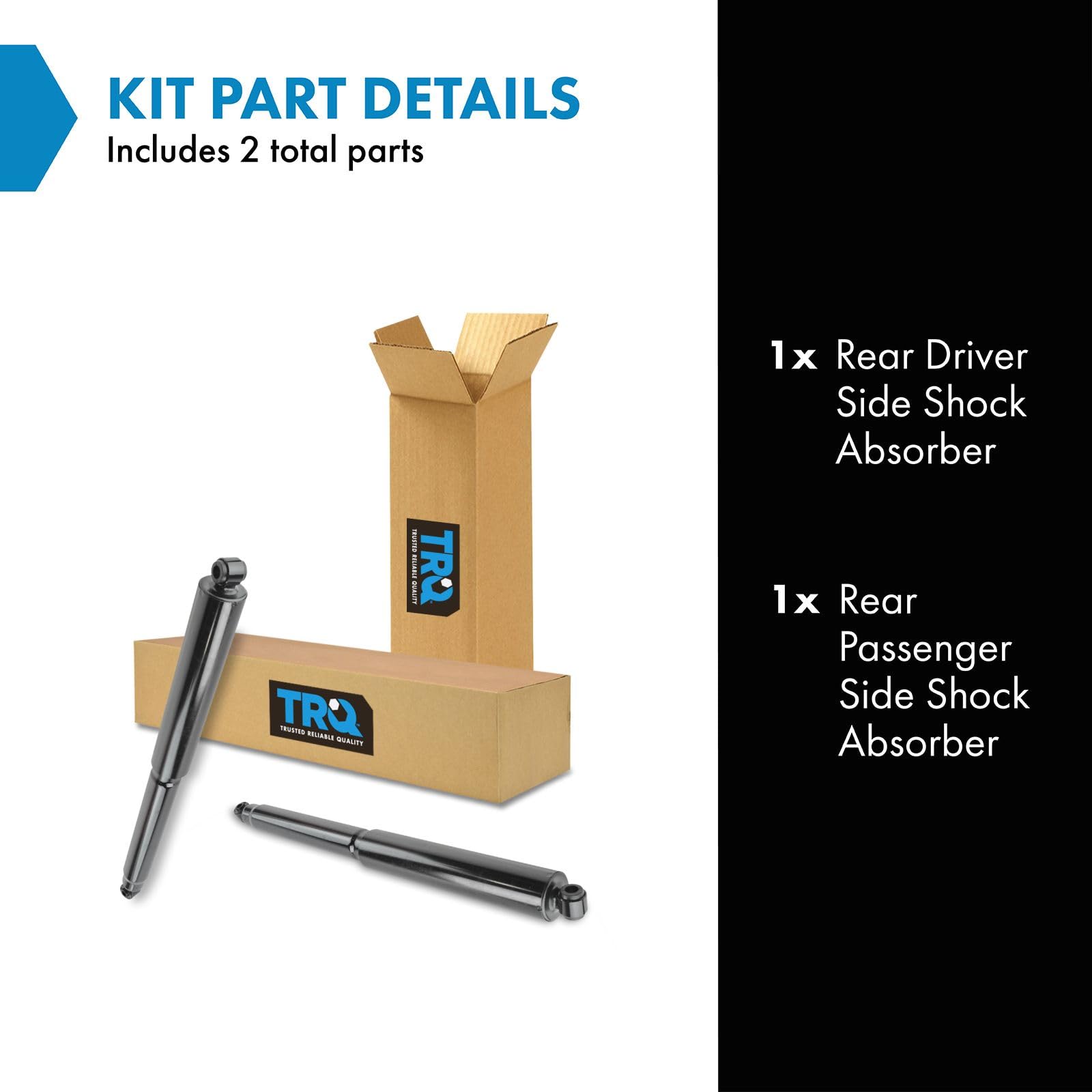 Trq Rear Shock Absorber Set Compatible With 2005-2016 Ford F-250 Super Duty 2008-2016 F-350 Super Duty 2011-2017 F-450 Super Dut