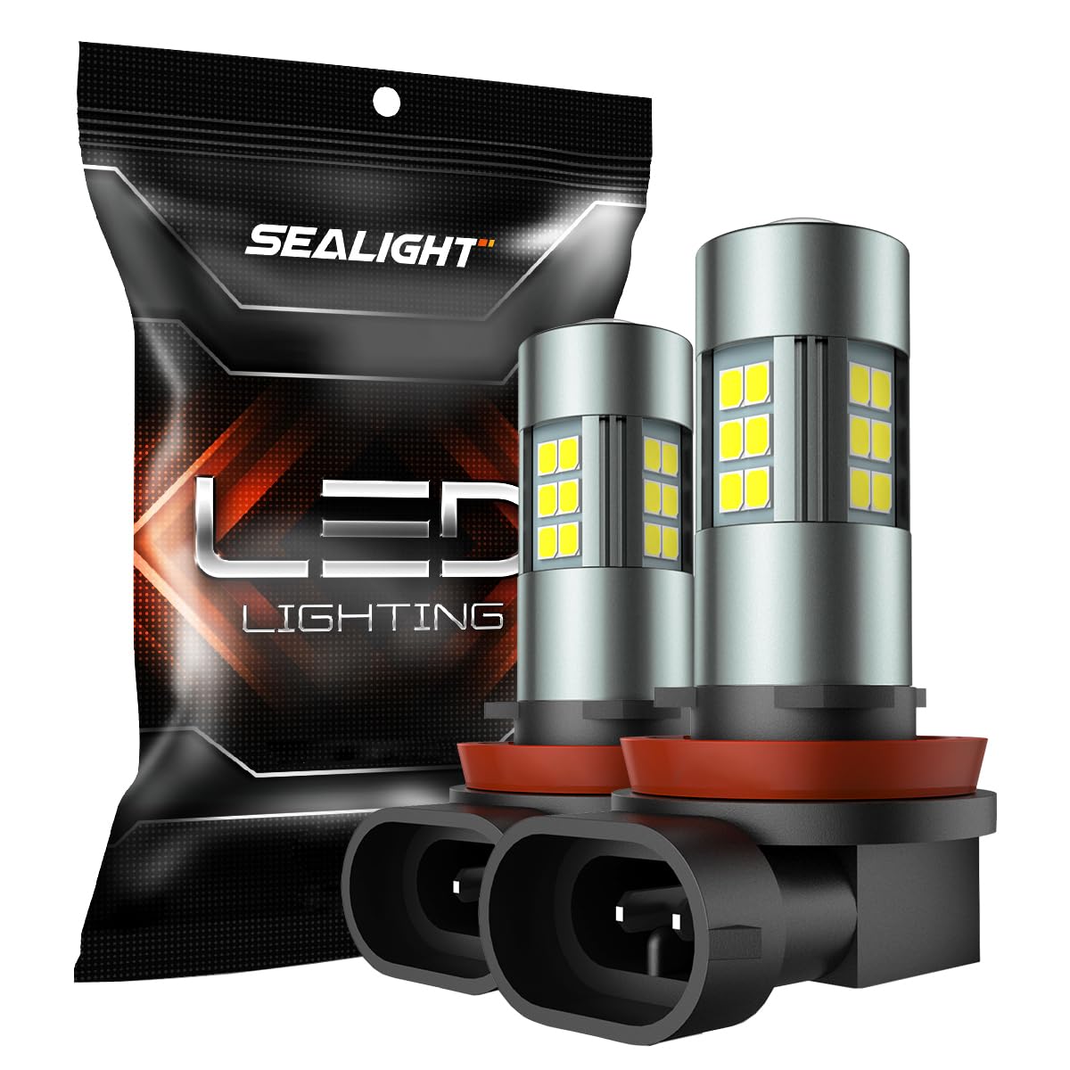 Sealight H16 H8 Led Fog Light Bulbs Or Drl, 360 Full Illumination With Convex Lens,6500K White H16 Led Fog Lights, 54 Csp Led Ch