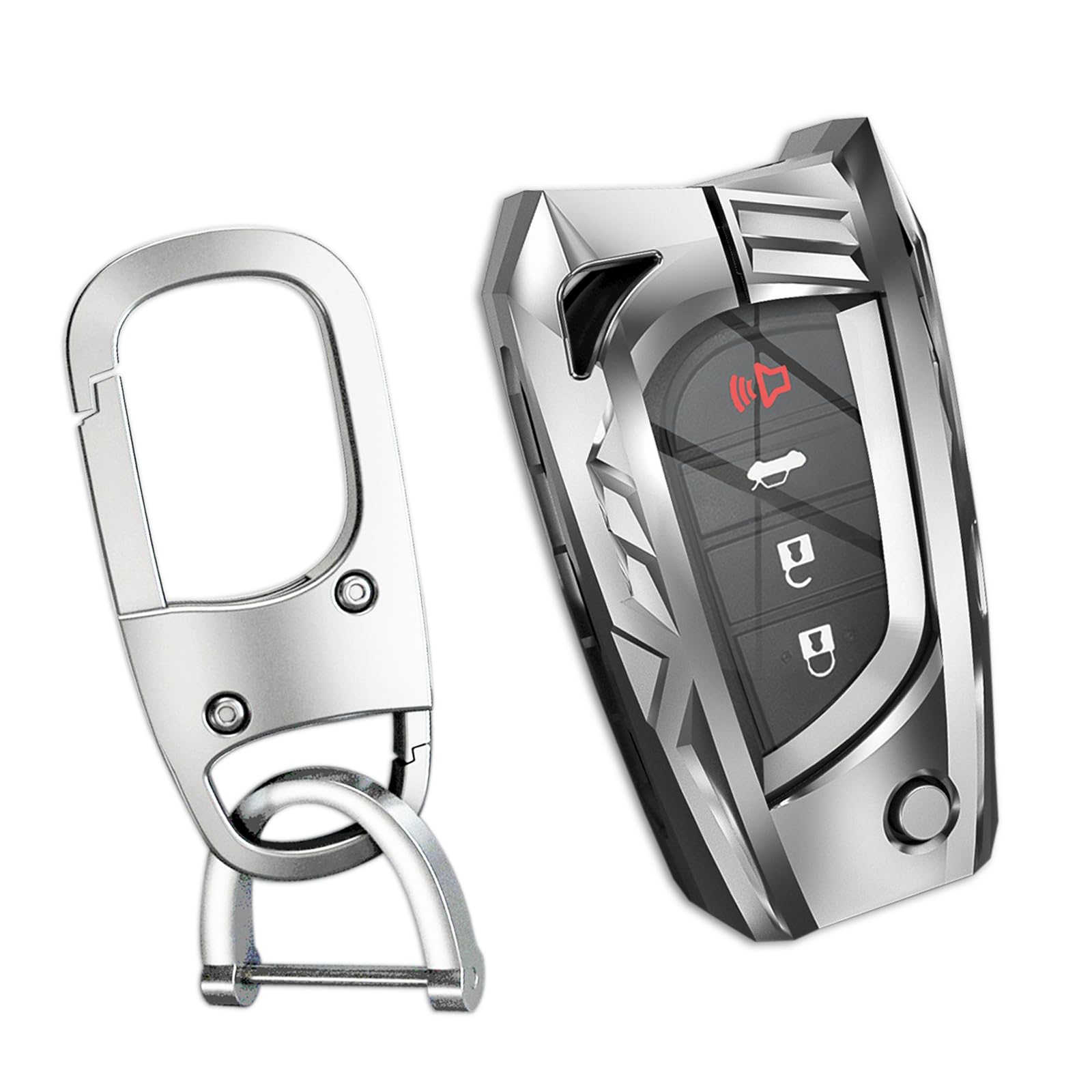 Ocezbiis For Toyota Key Fob Cover,Keychain,Zinc Alloy Protection Car Key Shell Case Compatible With Toyota Keys With Eject/Fold