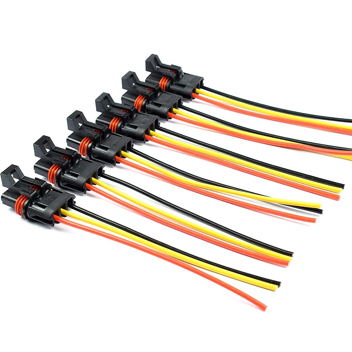 Pulse Power Plug Pigtail Connector Compatible With 2018 2019 2020 2021 Polaris Ranger Xp 1000 / Rzr/Pro Rs1 General Bus Bar Harness Pigtail Connectors 6Pcs (Yellow Red Black)