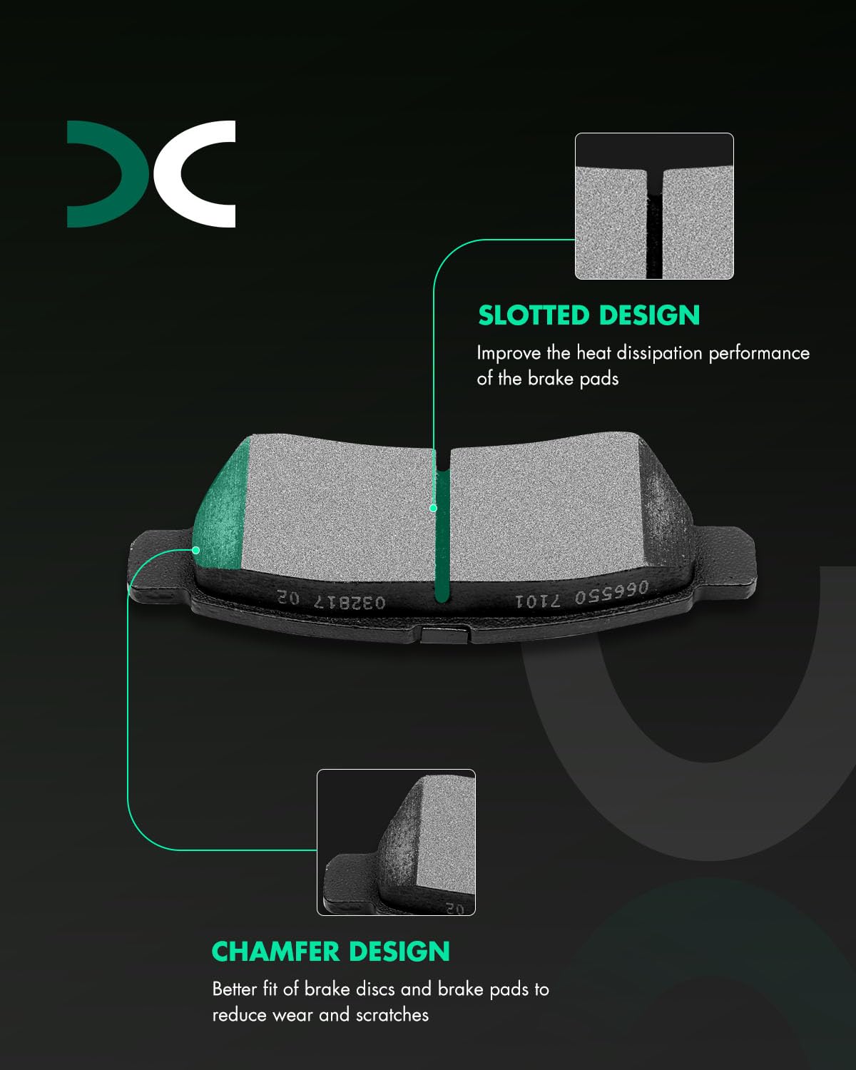 Scitoo D1100 Rear Ceramic Brake Pads Sets Fit For Nissan Frontier 2005-2019,For Nissan Xterra 2005-2015,For Suzuki Equator 2009-