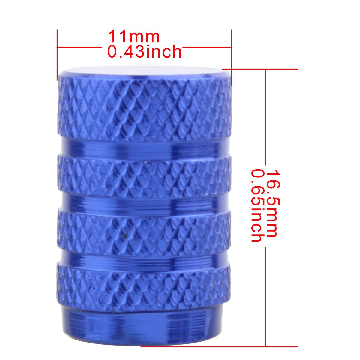 Tomall Round Tire Valve Stem Caps Chrome Blue For Car Wheel Dust Caps