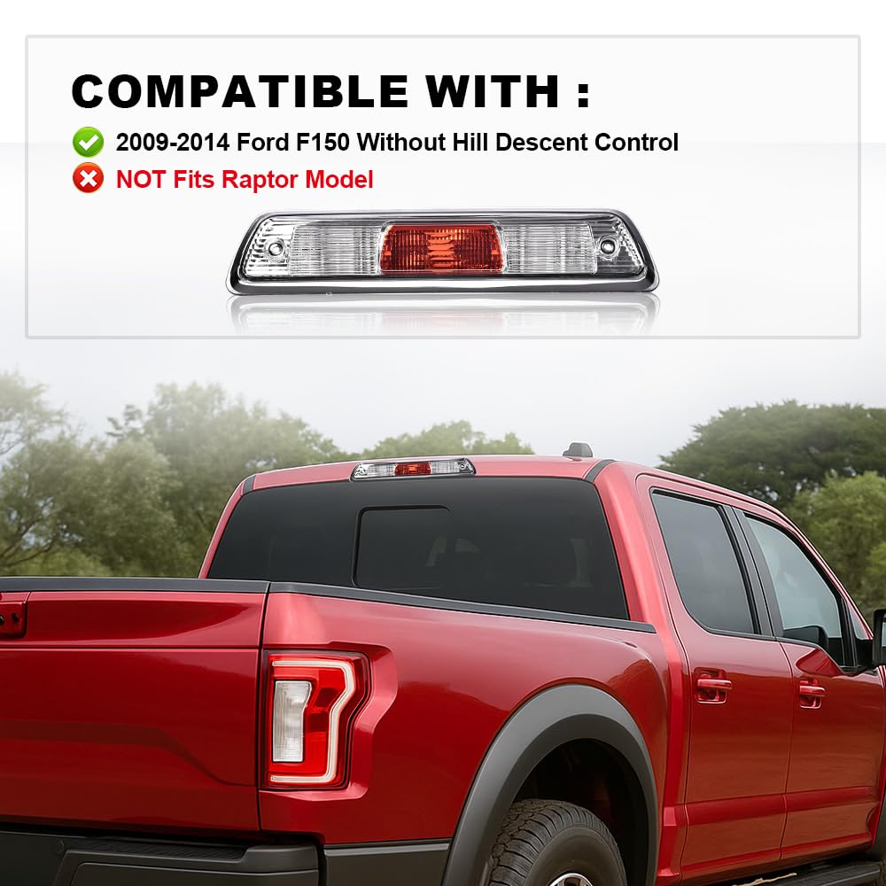 Cheda Third Brake Light, W/O Hill Descent Control High Mount Center Compatible With Ford F150 2009-2014 923-236,Al3Z13A613E,Fo20