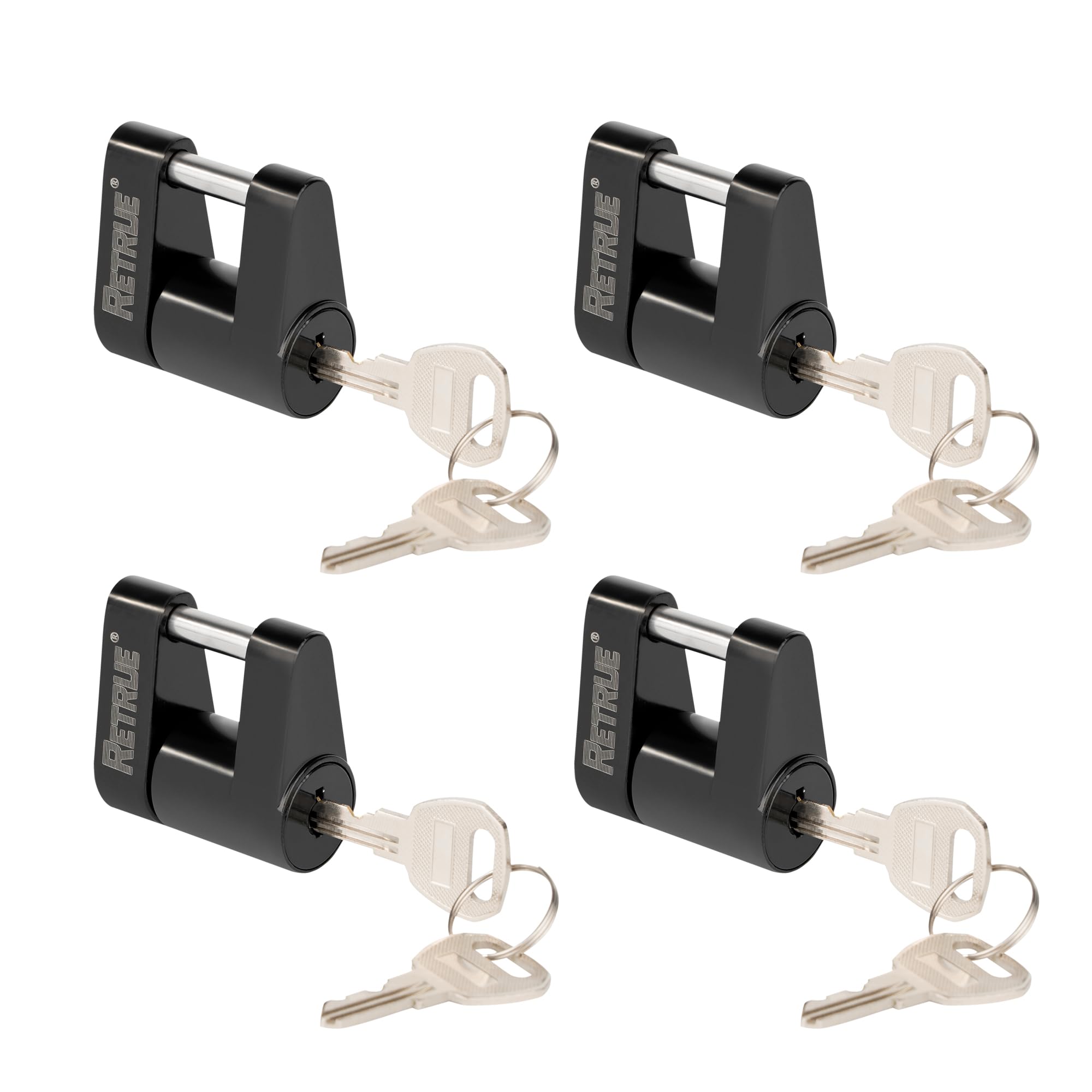 RETRUE Trailer Tongue Coupler Lock, Trailer Hitch Lock,Dia 1/4 Inch, 3/4 Inch Span for Tow Boat RV Truck Cars Coupler (Pack of 