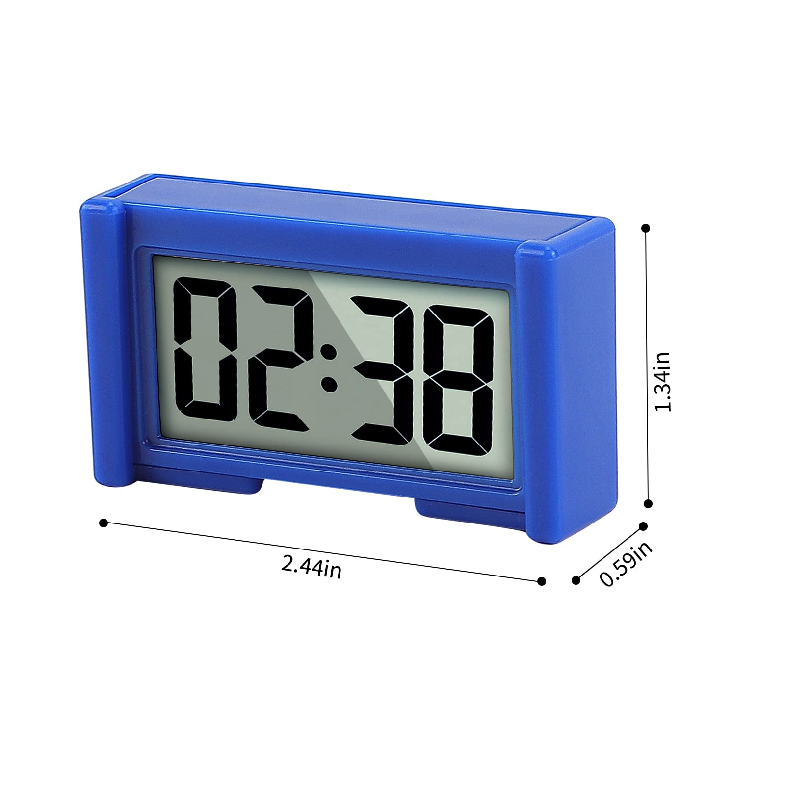 Youngfly 6Pcs Small Digital Clock, Vehicle Adhesive Clock With Jumbo Lcd Time & Day Display, Mini Car Dashboard Clock Battery Op
