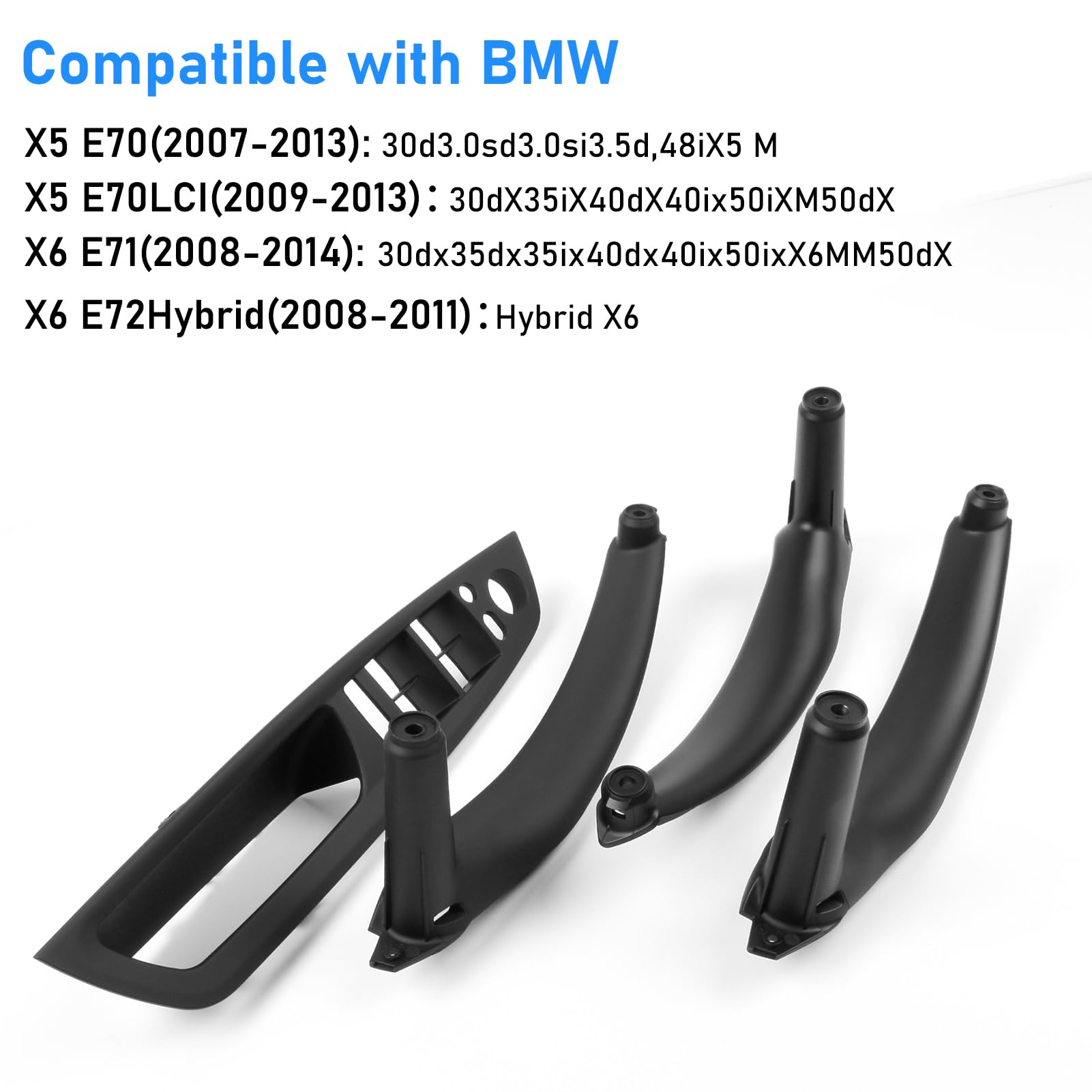 Jaronx Compatible With Bmw Door Handle Replacement X5 E70/X6 E71,4Pcs Driver Side And Passenger Side Interior Door Handle For Bm