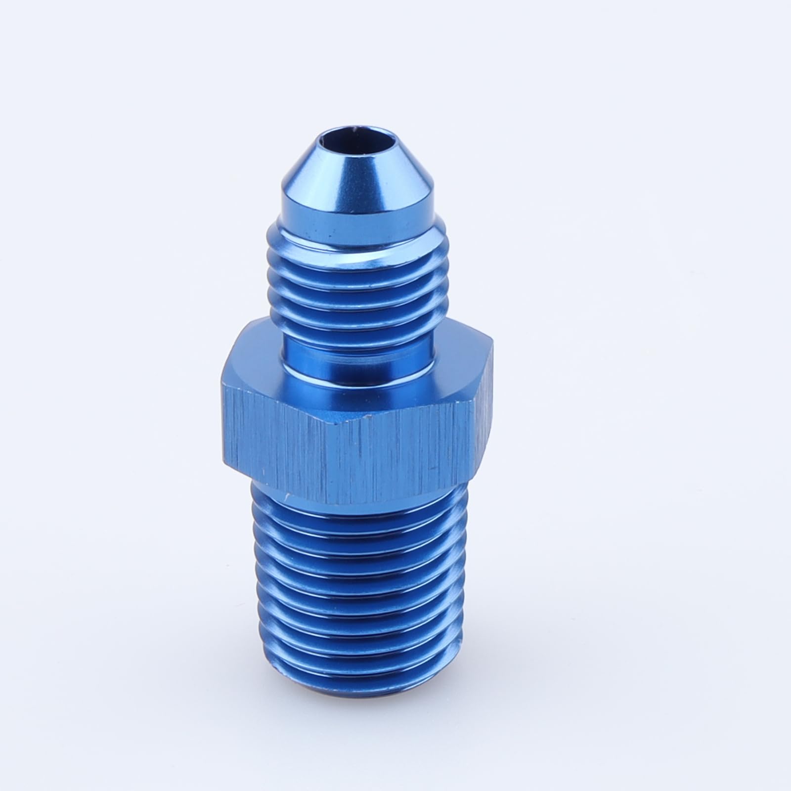 Ac Performance Male 1/4'' Npt To -4 An Flare Adapter Straight Aluminum Blue