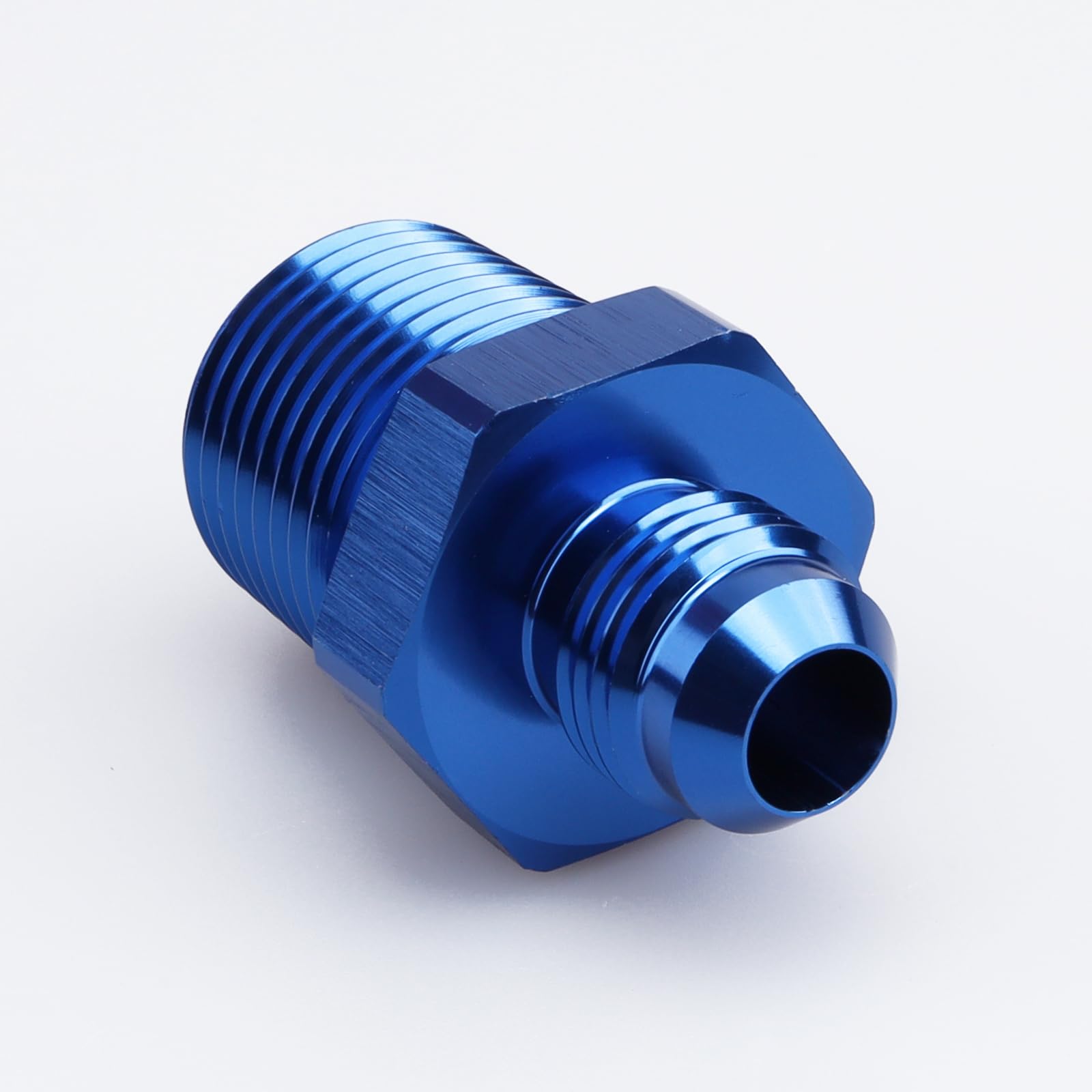 Ac Performance Male 1/2'' Npt To -6 An Flare Adapter Straight Aluminum Blue