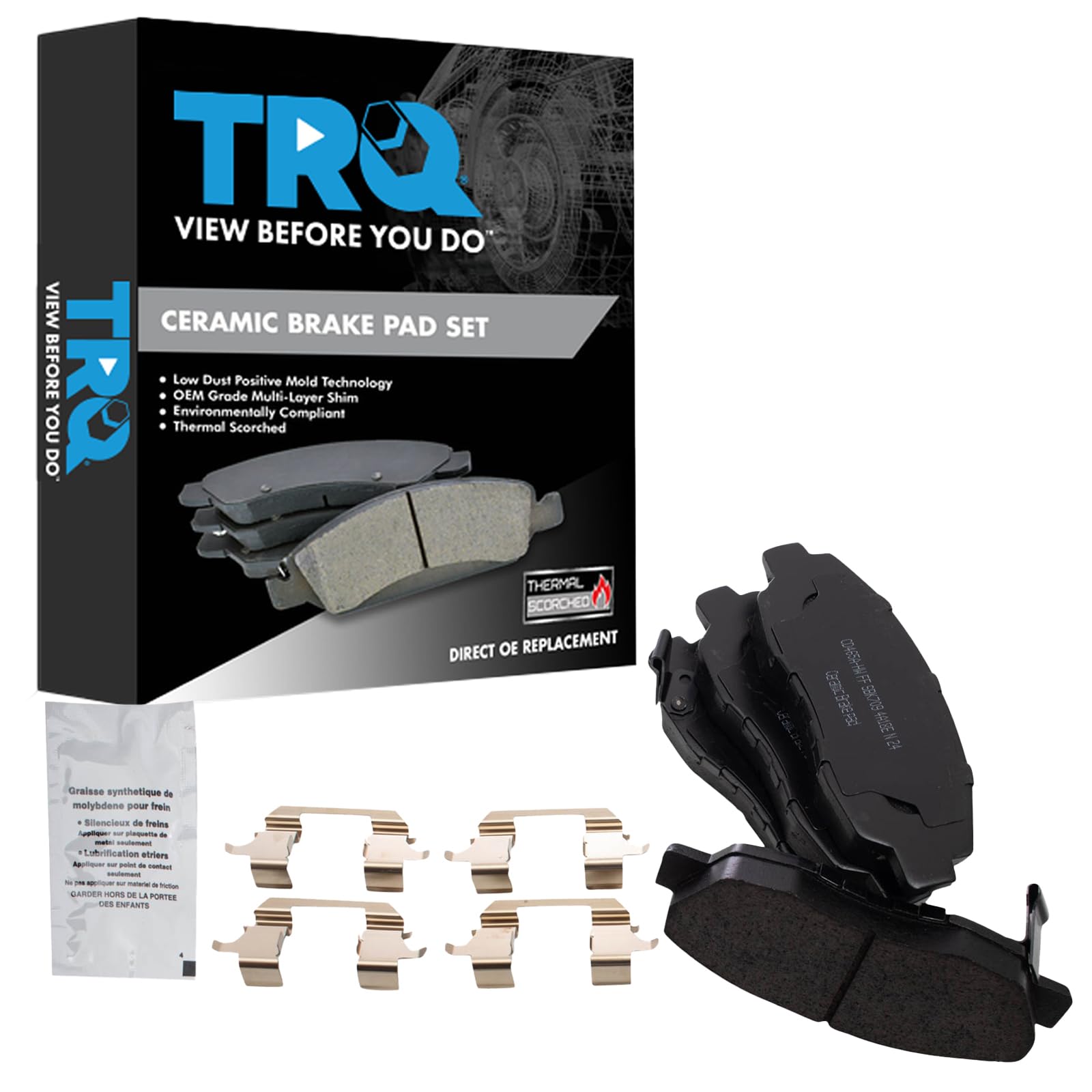 Trq Front Brake Pads Ceramic Compatible With 1997-1999 Acura Cl 1990-2002 Honda Accord 1996-2011 Civic 2010-2014 Insight