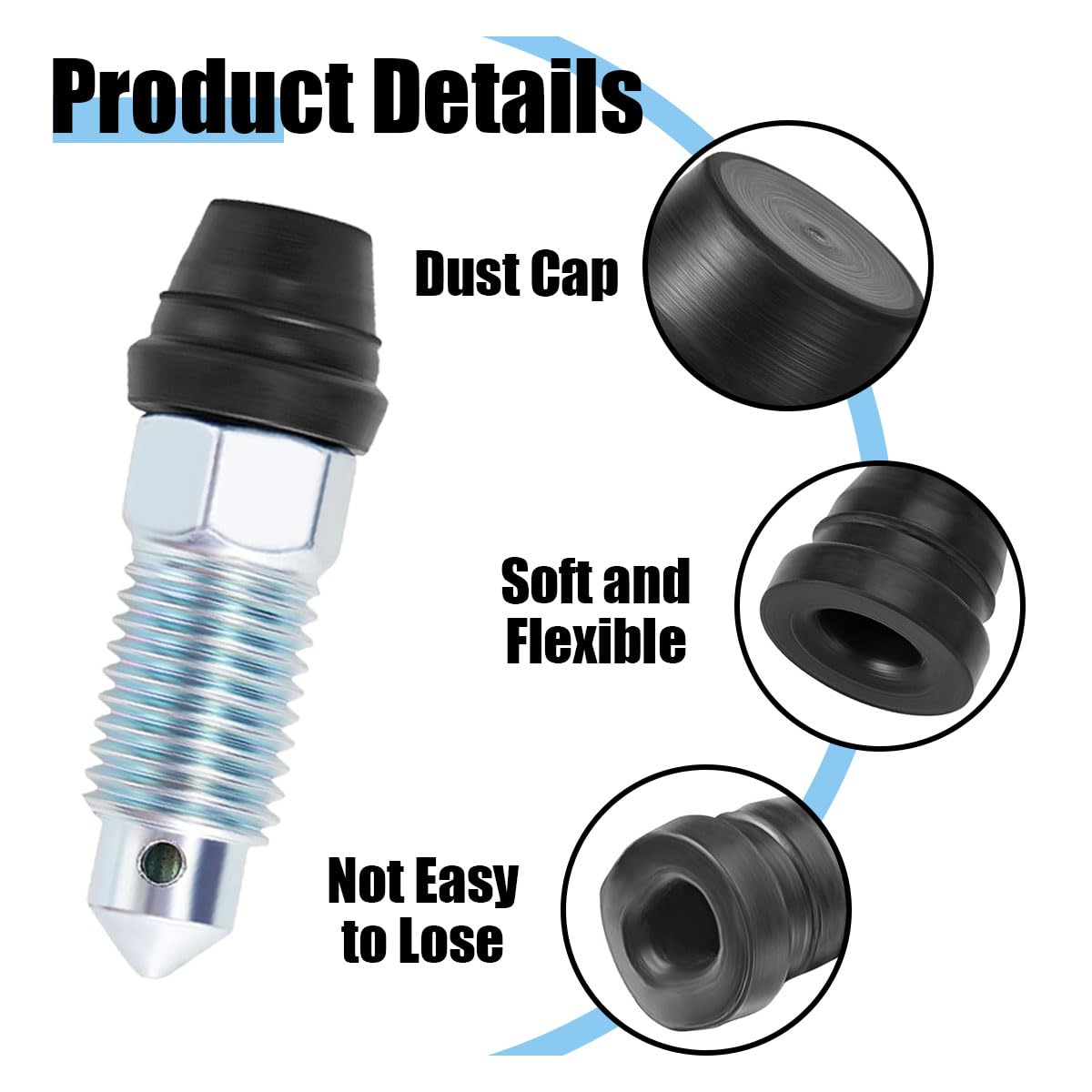 18Pcs Car Brake Bleeder Screw Caps, Auto Rubber Grease Fitting Cap Dust Zerk Cover, Car Brake Bleeder Nipple Cap, Universal Brake Caliper Dust Stem Cover For Cars, Motorcycles