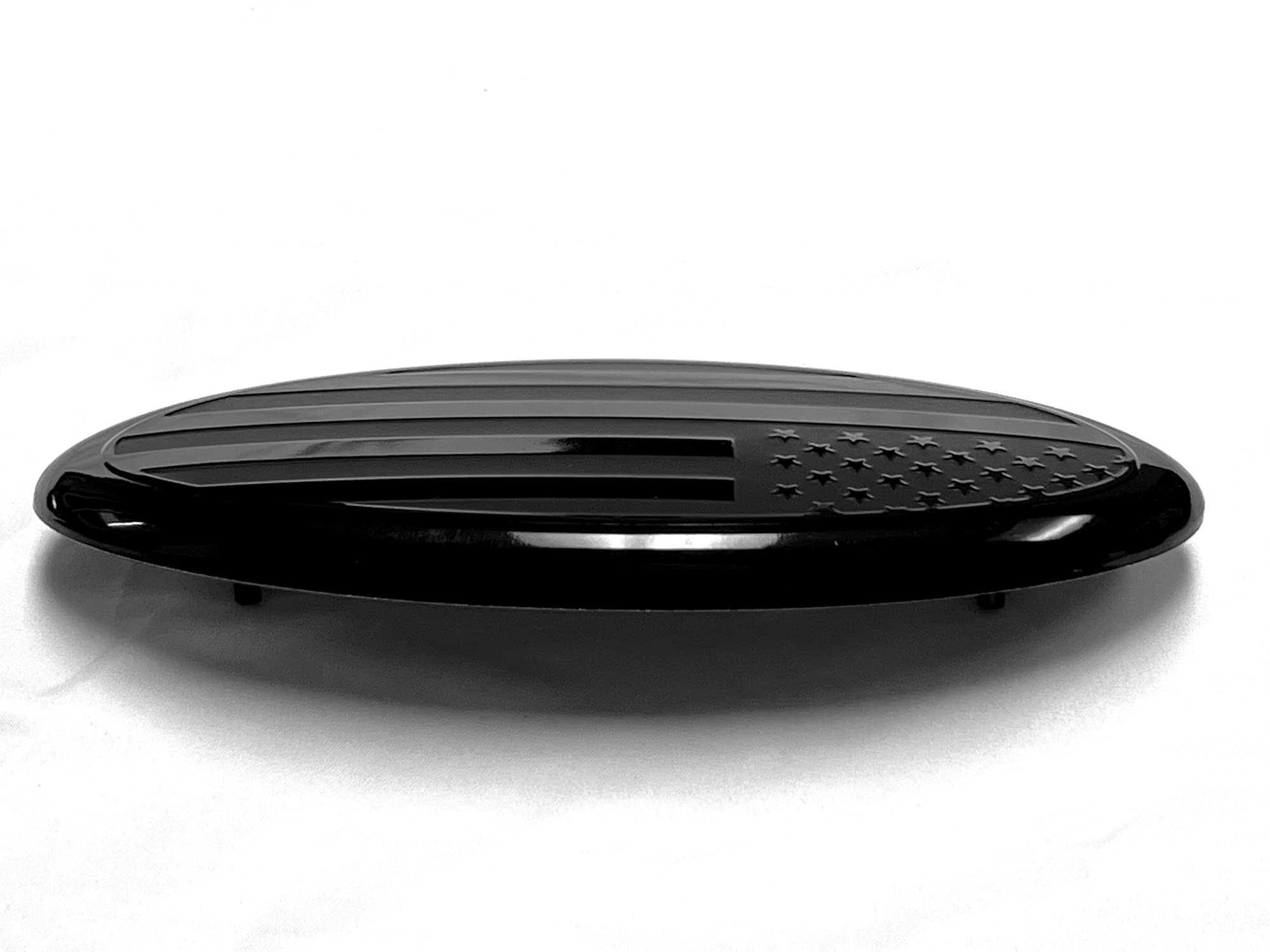 9 inch Front Grille Tailgate Rear American Black Flag Emblem 9''X3.5'' Oval Decal Badge Nameplate for F150, F250, F350, Edge, Ex