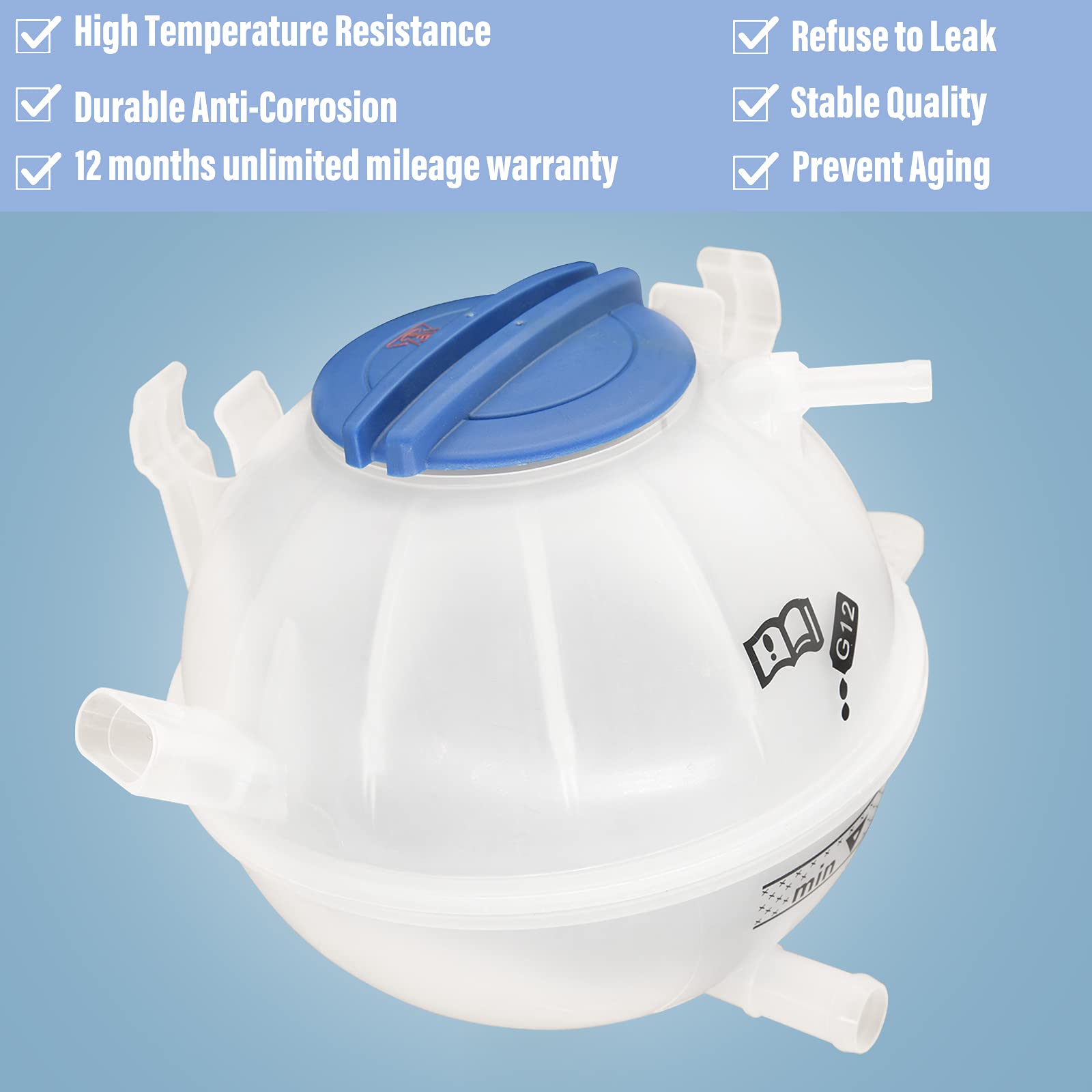 Radiator Coolant Overflow Reservoir Expansion Recovery Tank for VW Jetta Golf Volkswagen Passat Beetle Audi A3 Replaces# 1k01214