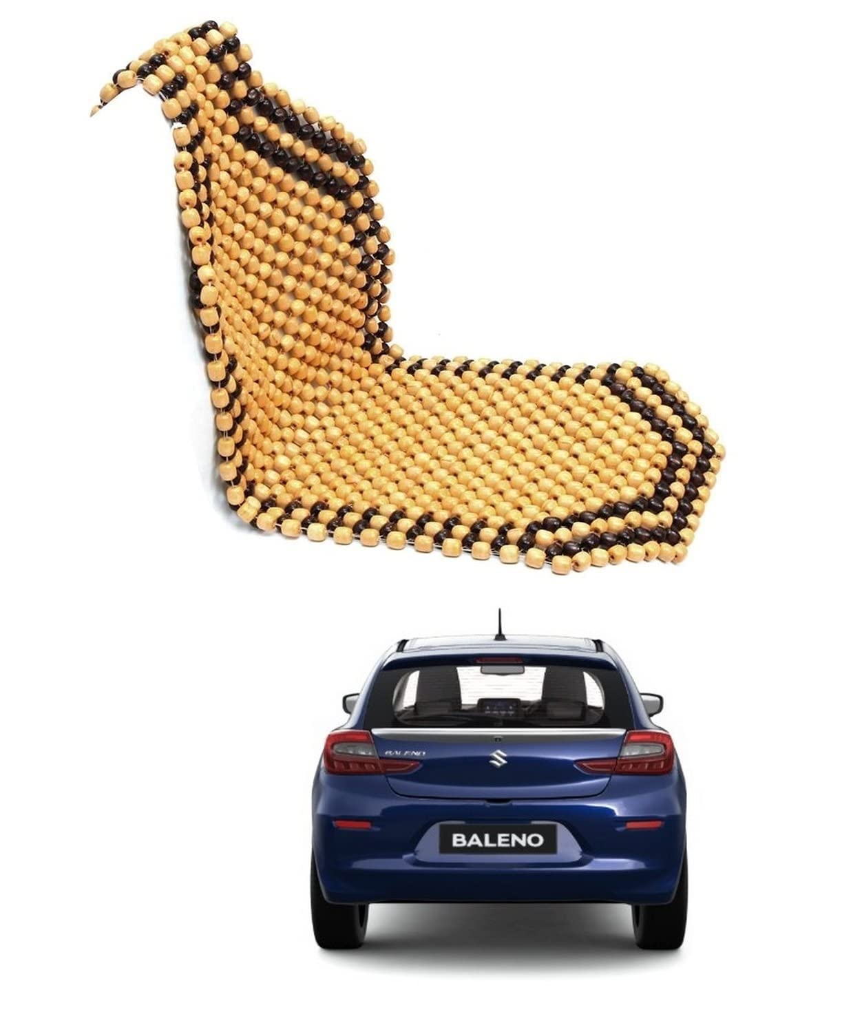 AUTOADDICT Auto Addict Car Seat Wooden Bead Seat Cover for Maruti Suzuki Baleno New 2022