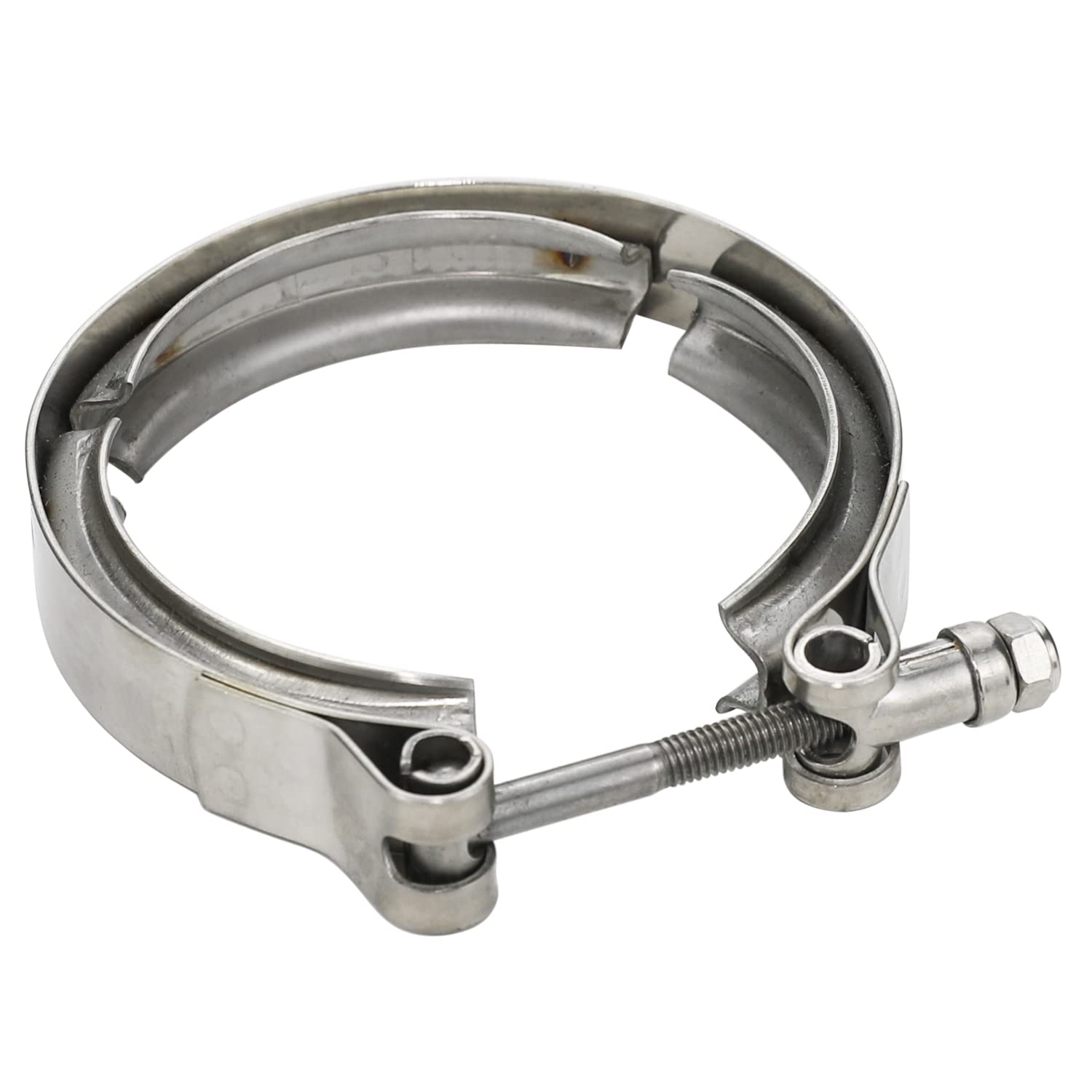 AKIHISA 4.5 Inch 304 Stainless Steel V Band Clamp, for Turbo Exhaust Down pipes Flange Kit, Racing Ford Pickup Truck Exchange Exhaust Accessories -Like New